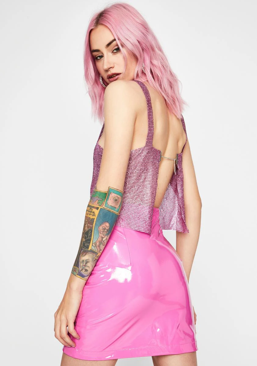 Miss Digital Conscience Vinyl Skirt - Image 4