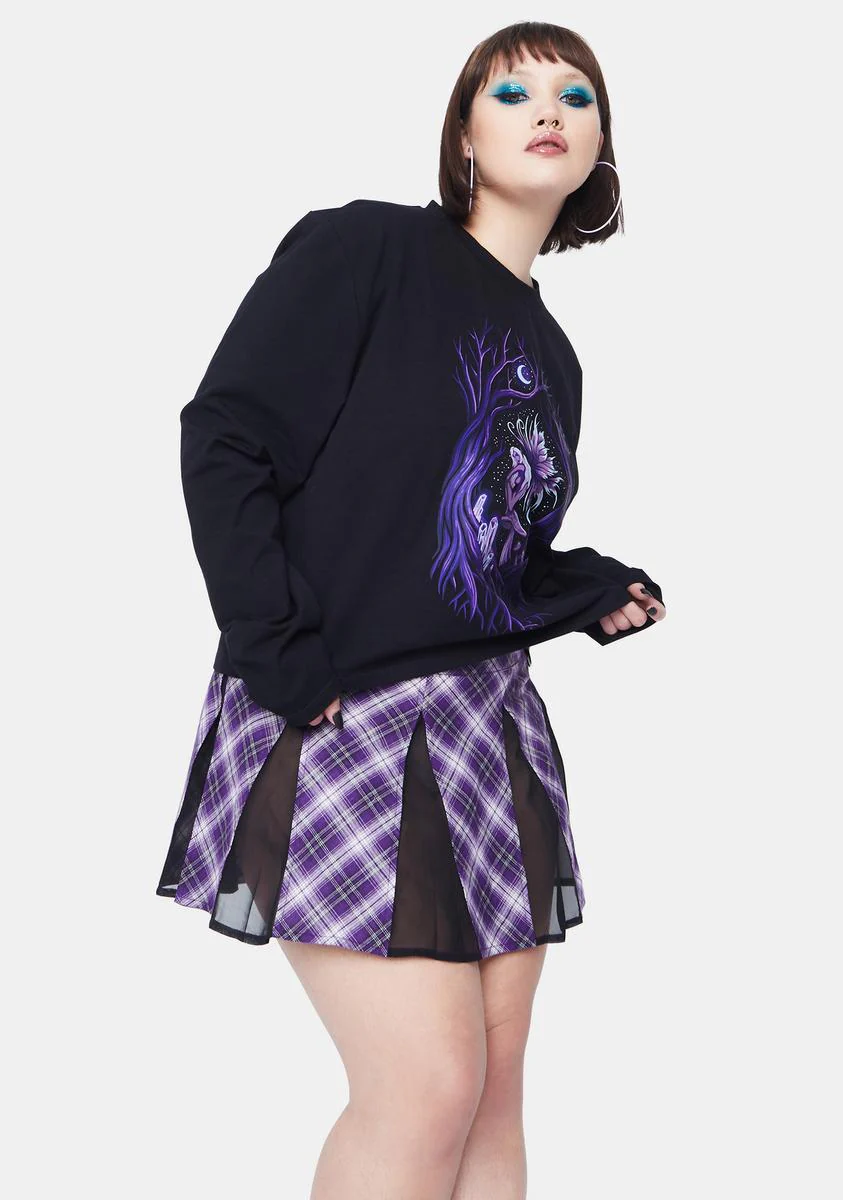 Miss Fairy Fanatic Screen Print Long Sleeve Oversized Tee - Image 2