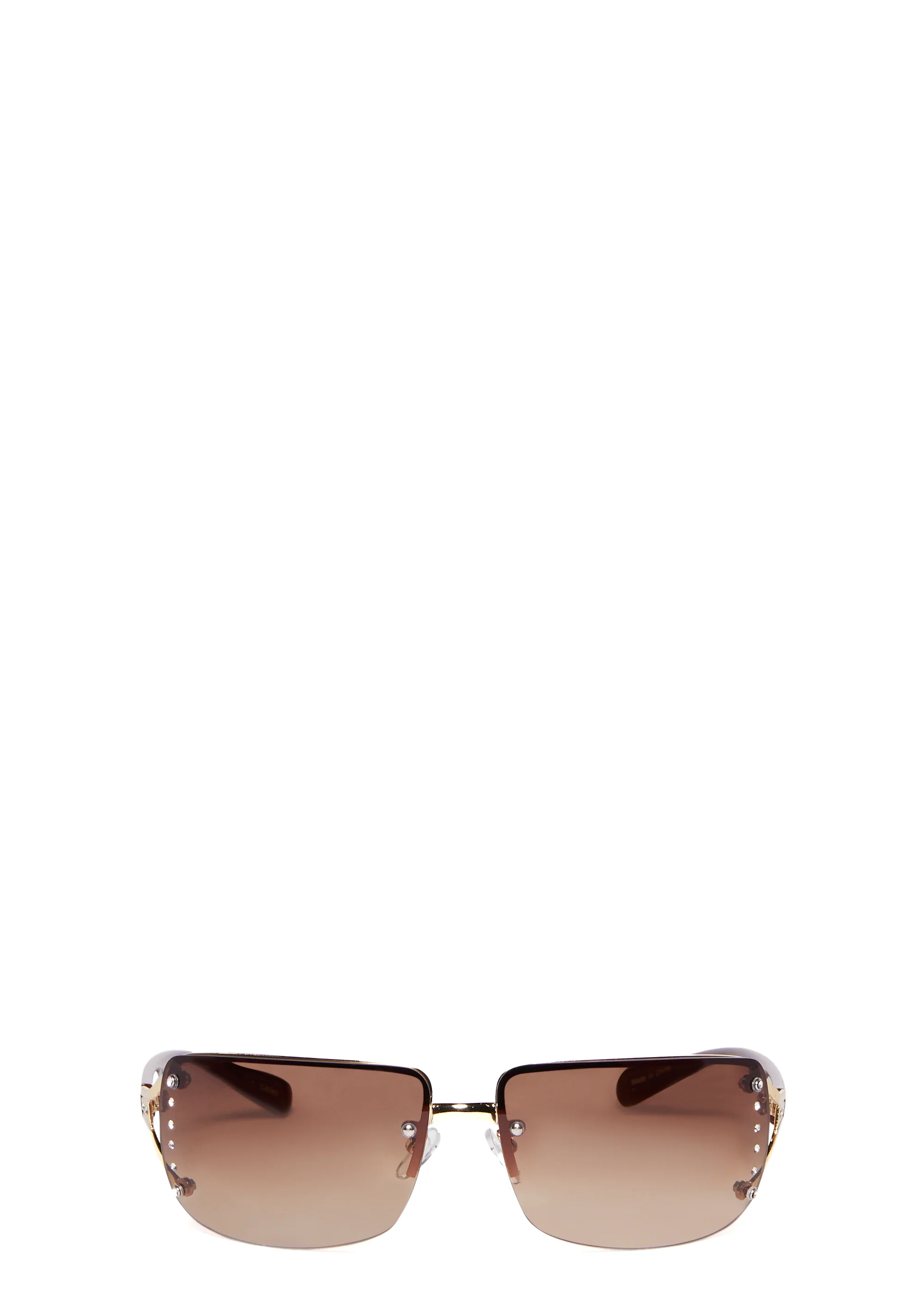 Pop Star Status Rimless Sunglasses - Brown - Image 2
