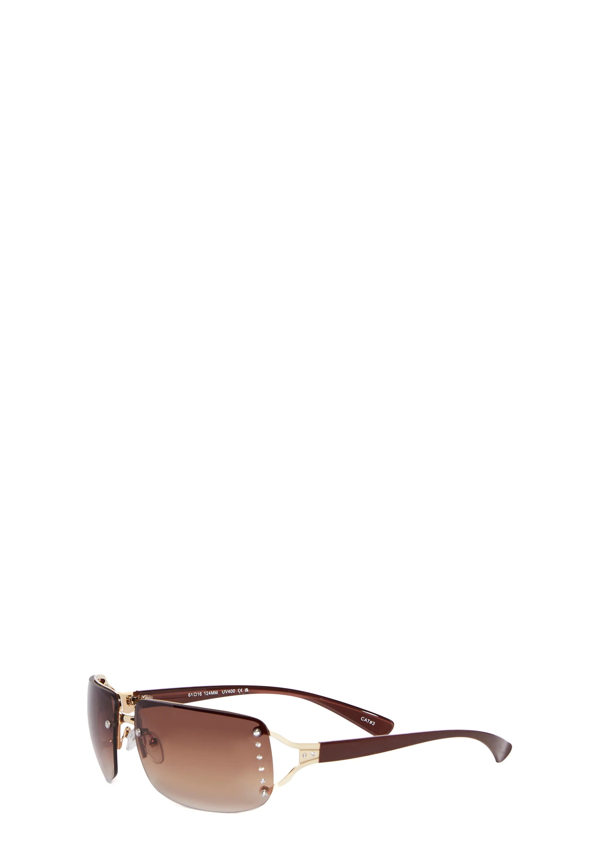 Pop Star Status Rimless Sunglasses - Brown - Image 3