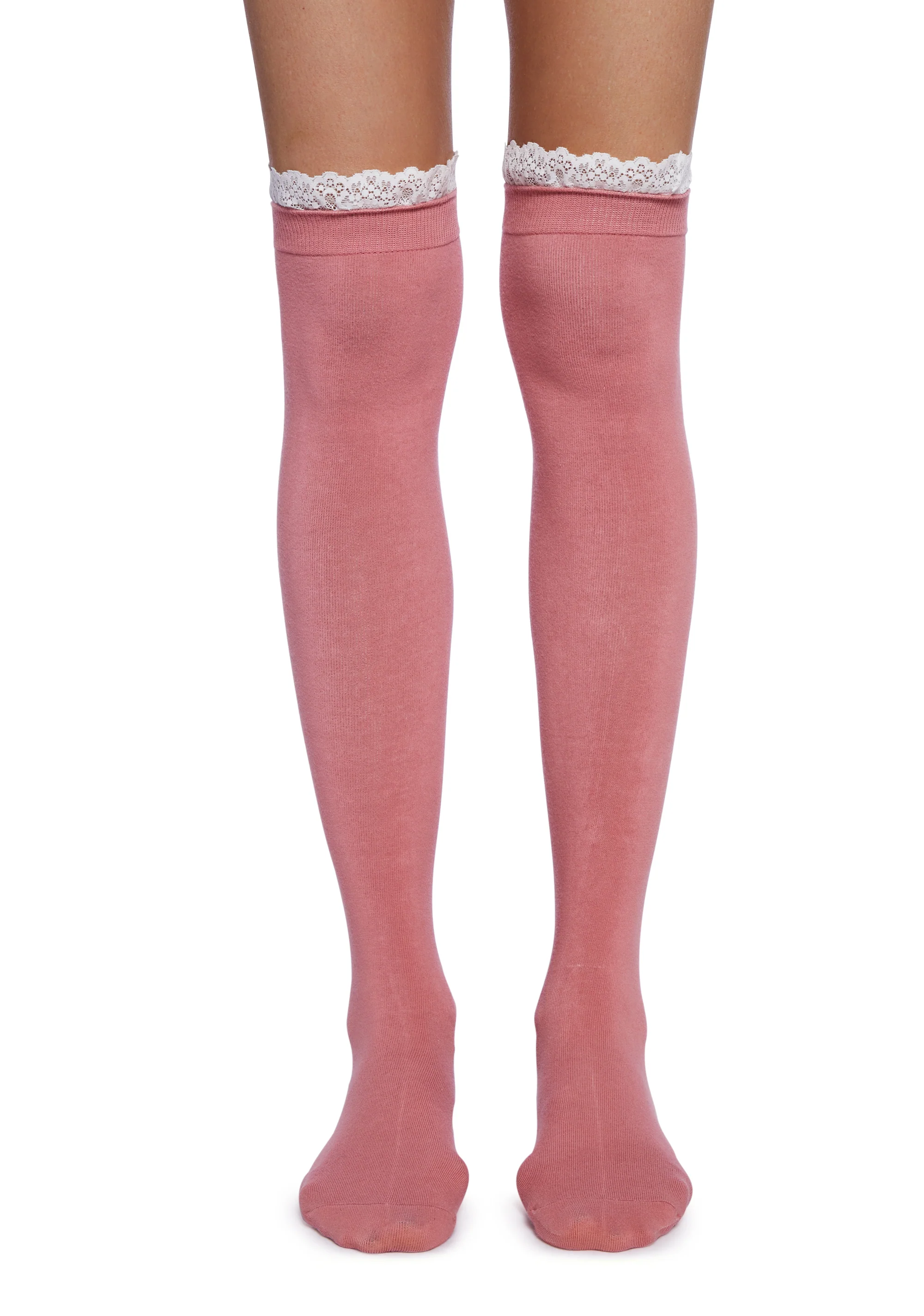 Modern Flirt 2-Pack Thigh High Sock Set - Pink/Gray - Image 2