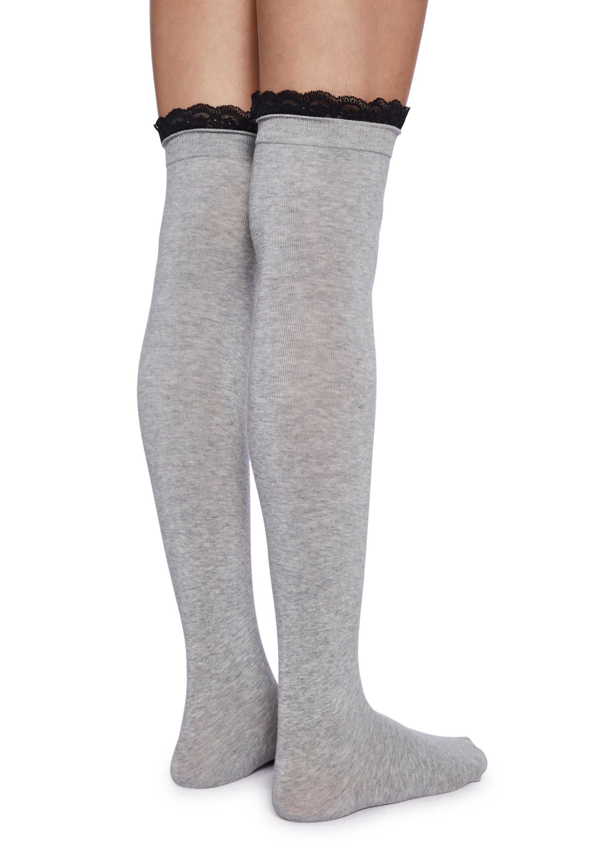 Modern Flirt 2-Pack Thigh High Sock Set - Pink/Gray - Image 4
