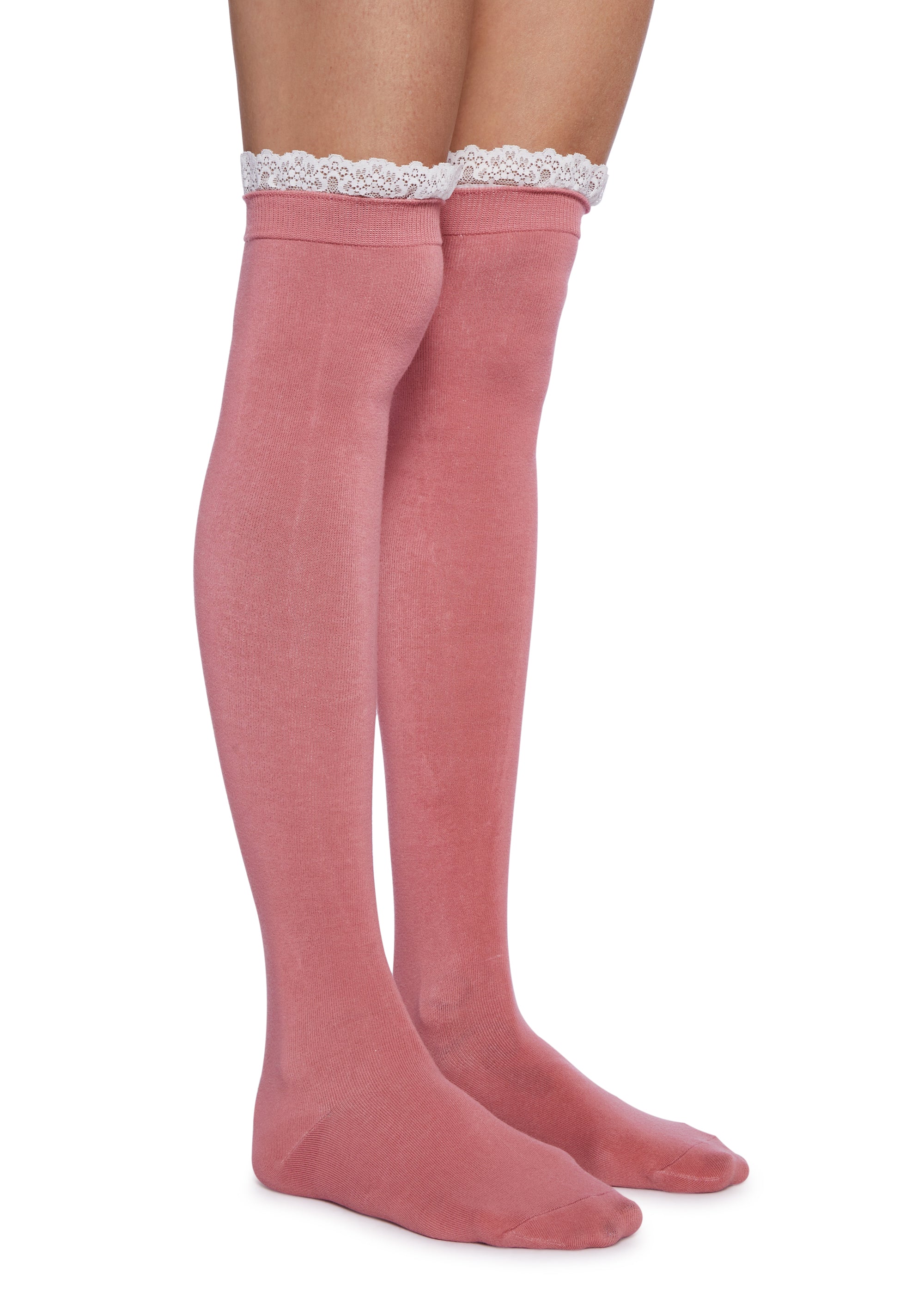 Modern Flirt 2-Pack Thigh High Sock Set - Pink/Gray - Image 5
