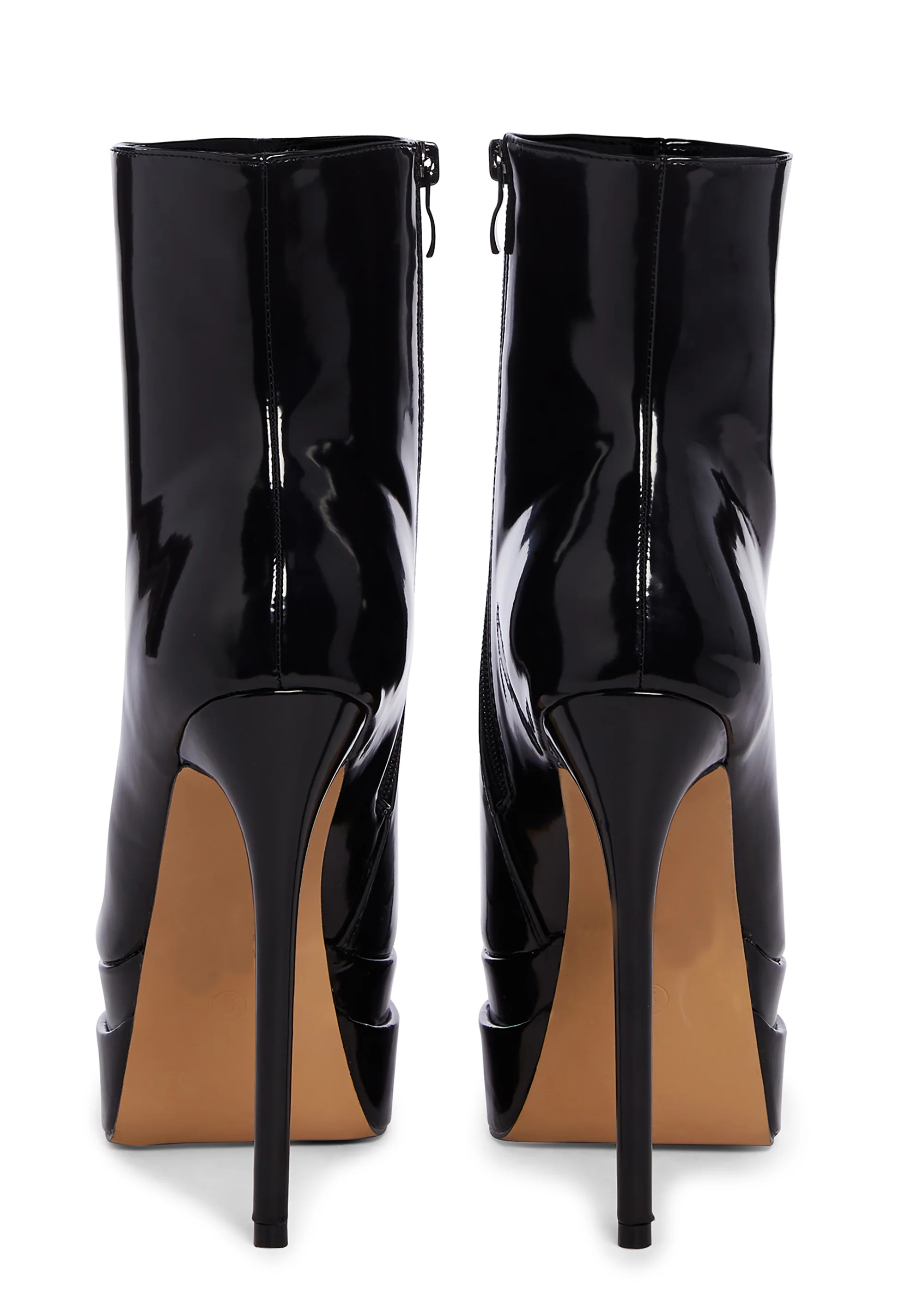 Mondavi Heeled Platform Boots - Black - Image 4
