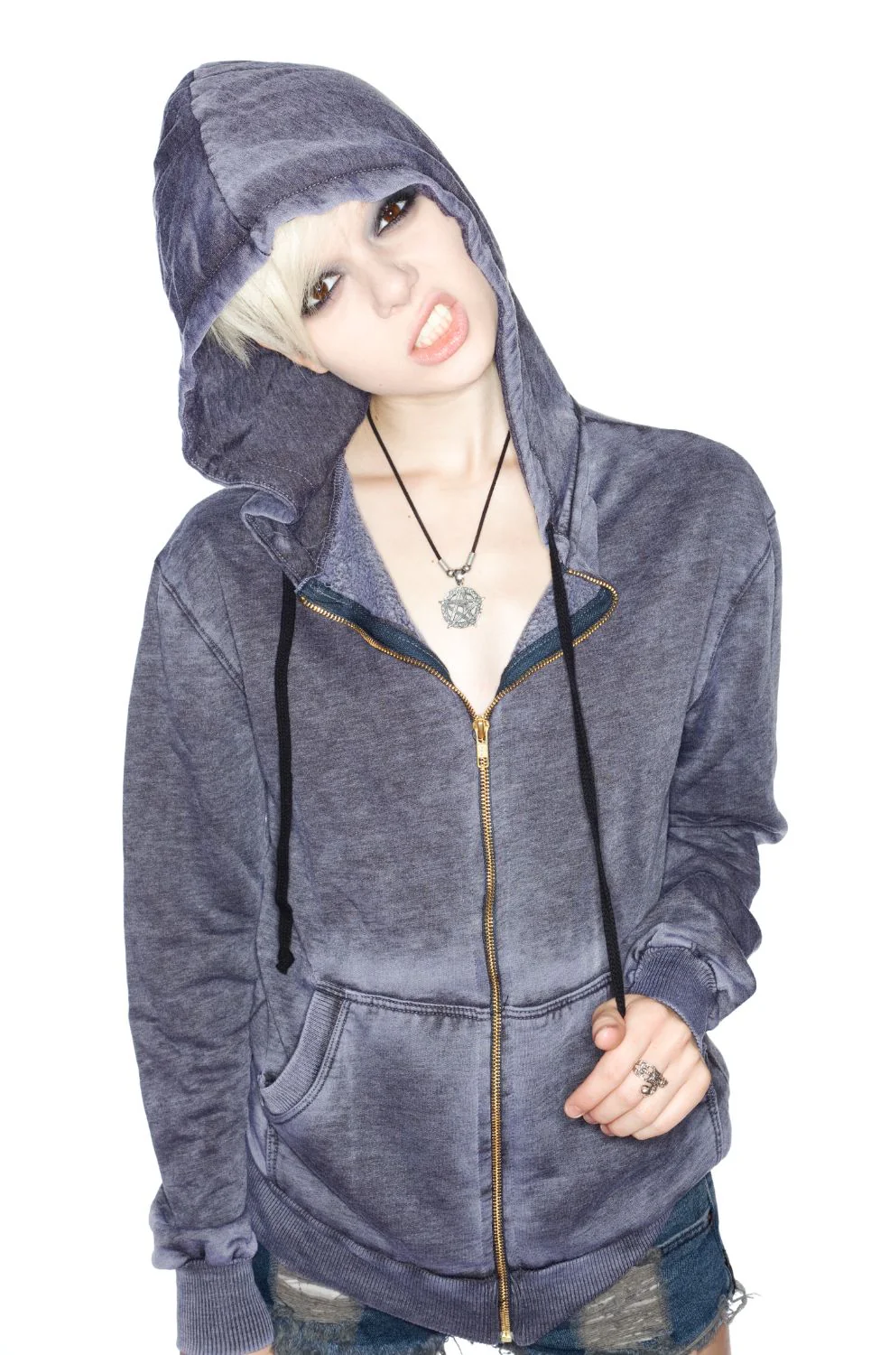 Moon Child Love Story Hoodie - Light Red - Image 5