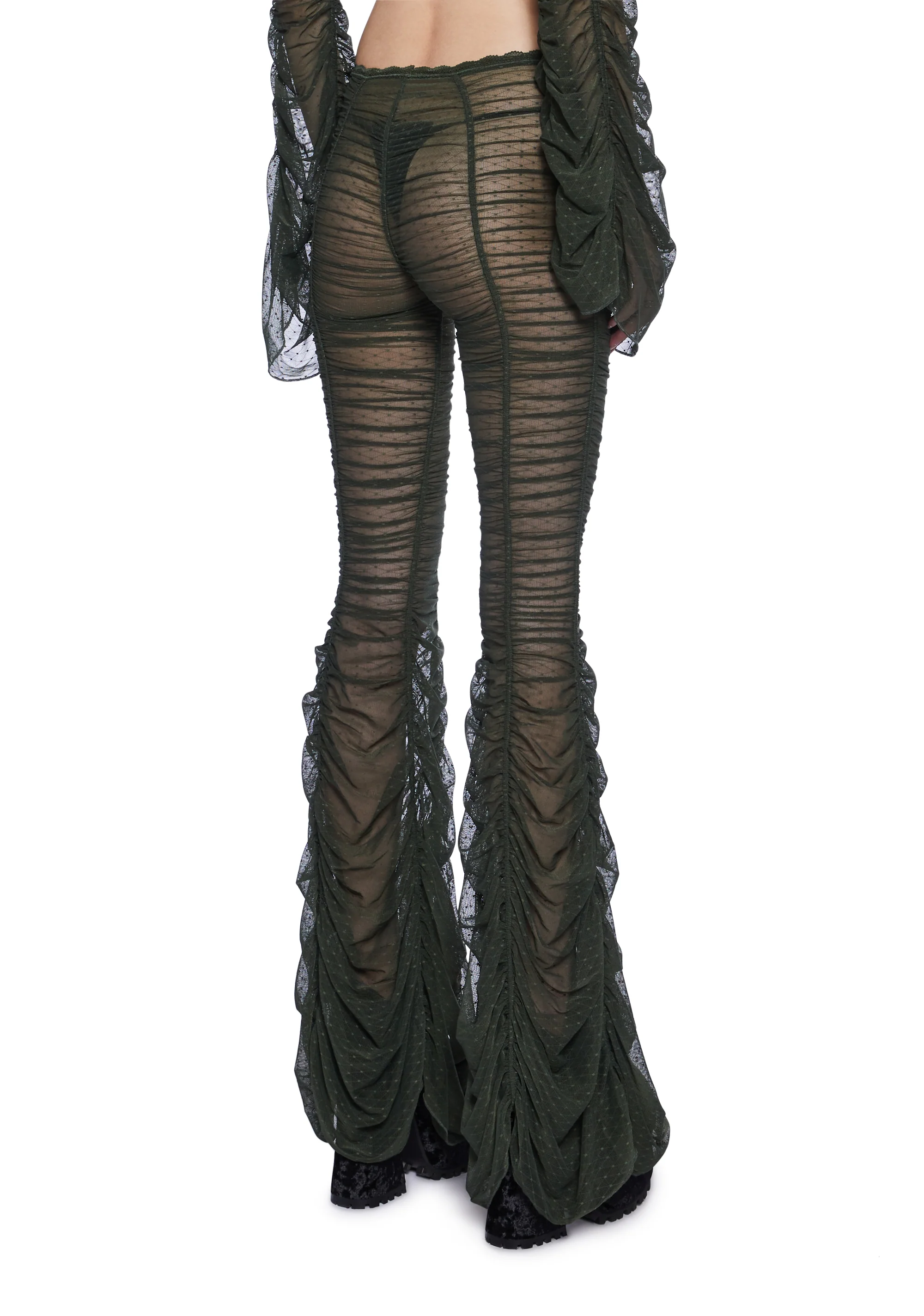 Moonchild Elegance Flared Pants - Olive - Image 2
