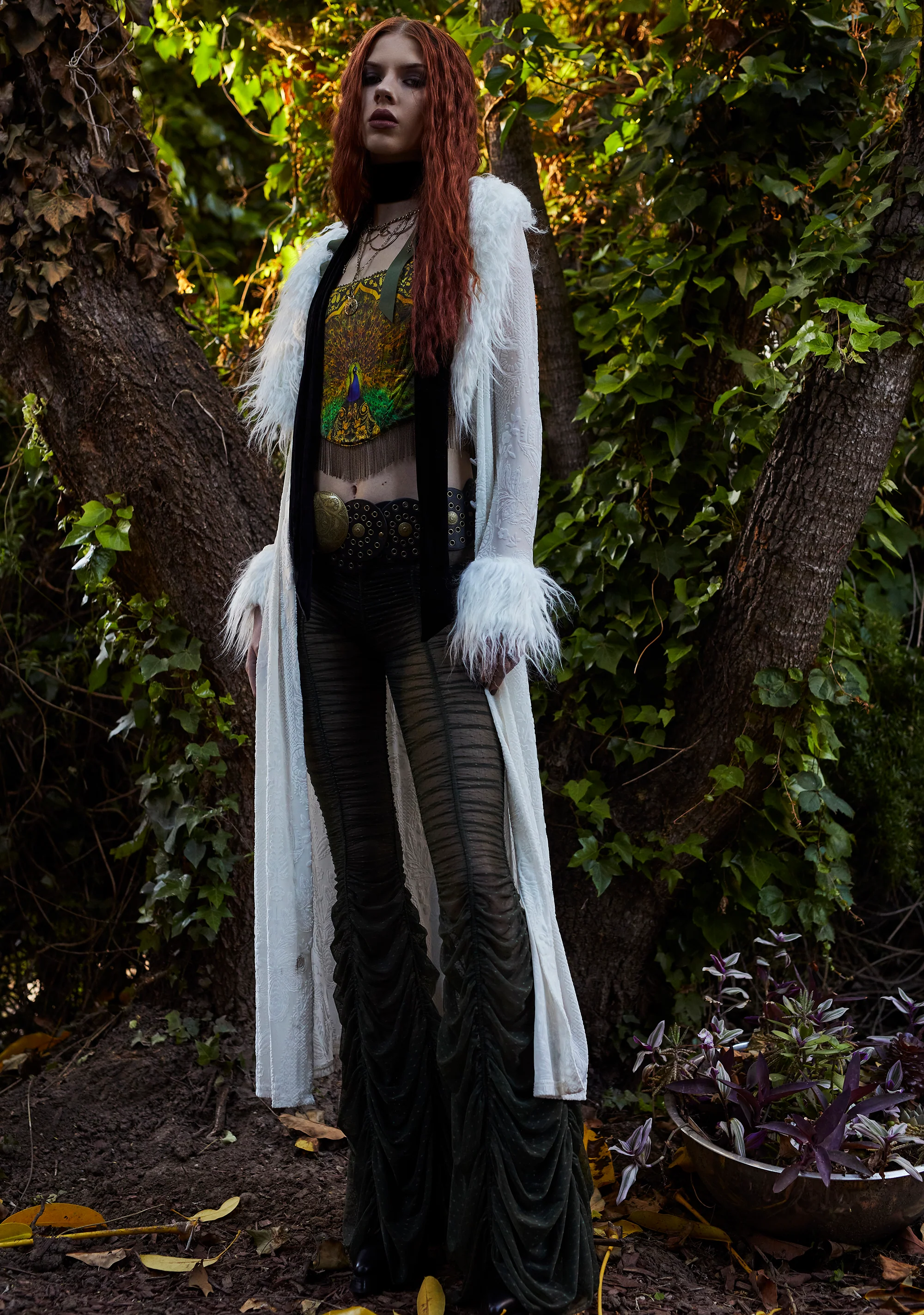 Moonchild Elegance Flared Pants - Olive - Image 6