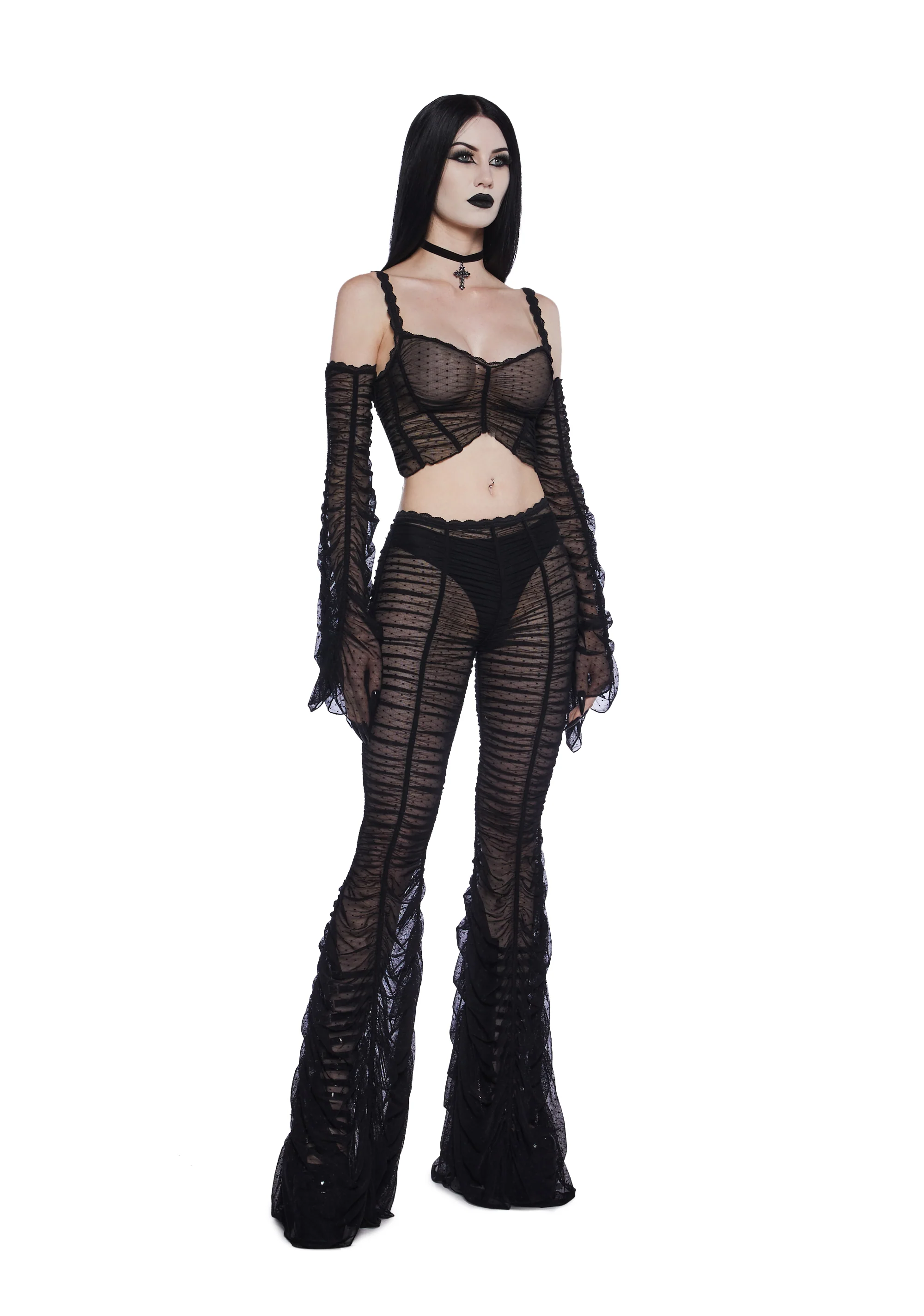 Moonchild Elegance Long Sleeve Top - Black - Image 3