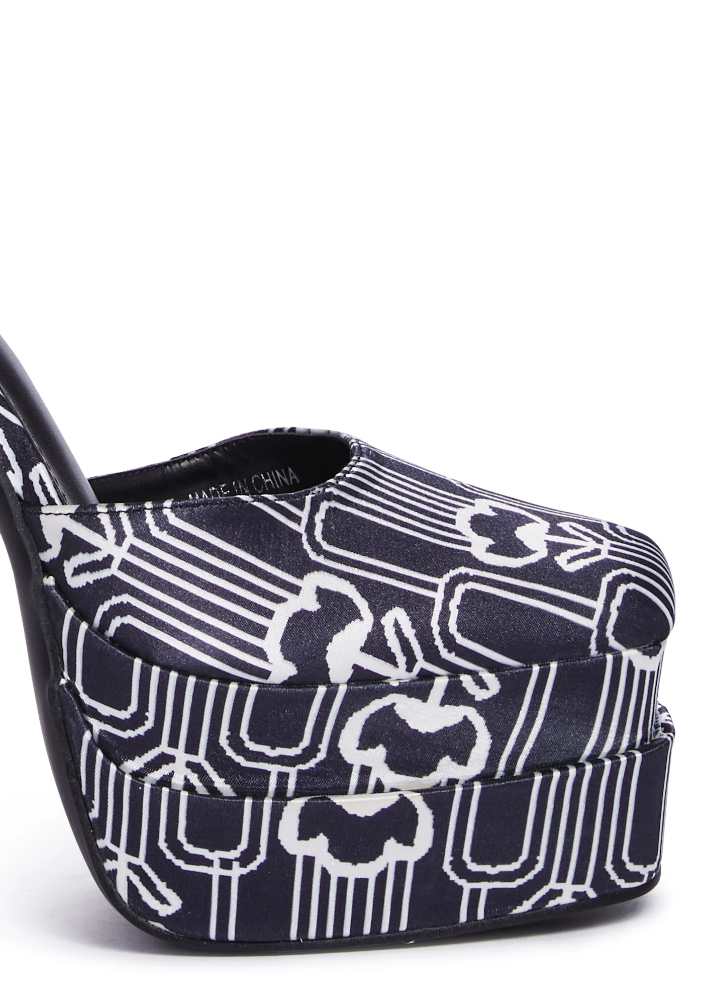 Moonchild Satin Platform Heels - Black/White - Image 2