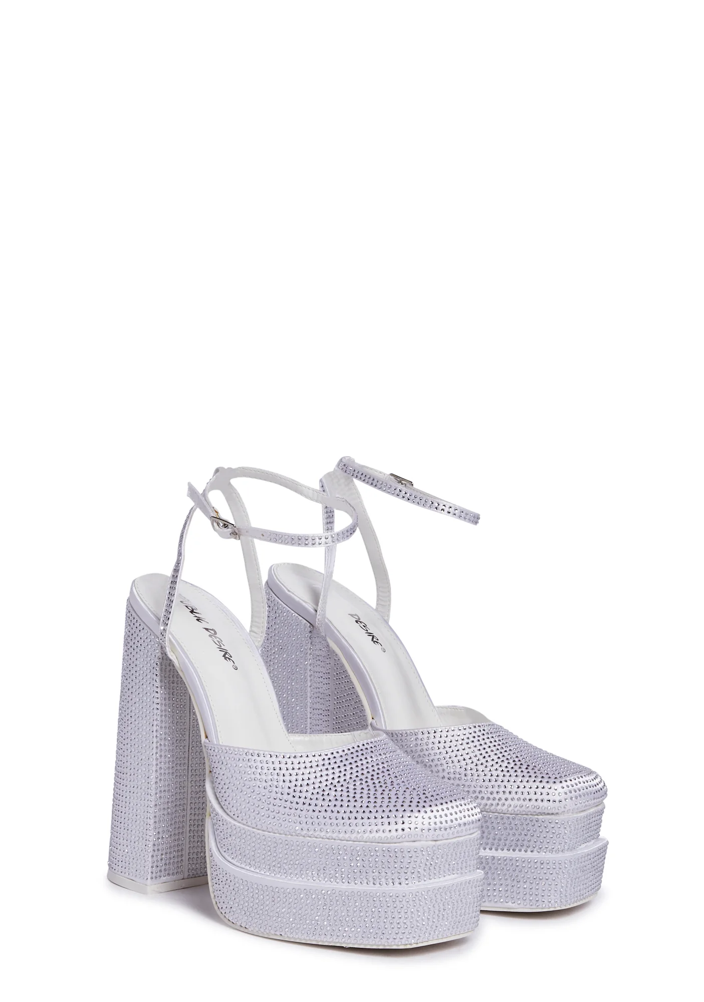 Moonchild Satin Platform Heels - White - Image 3
