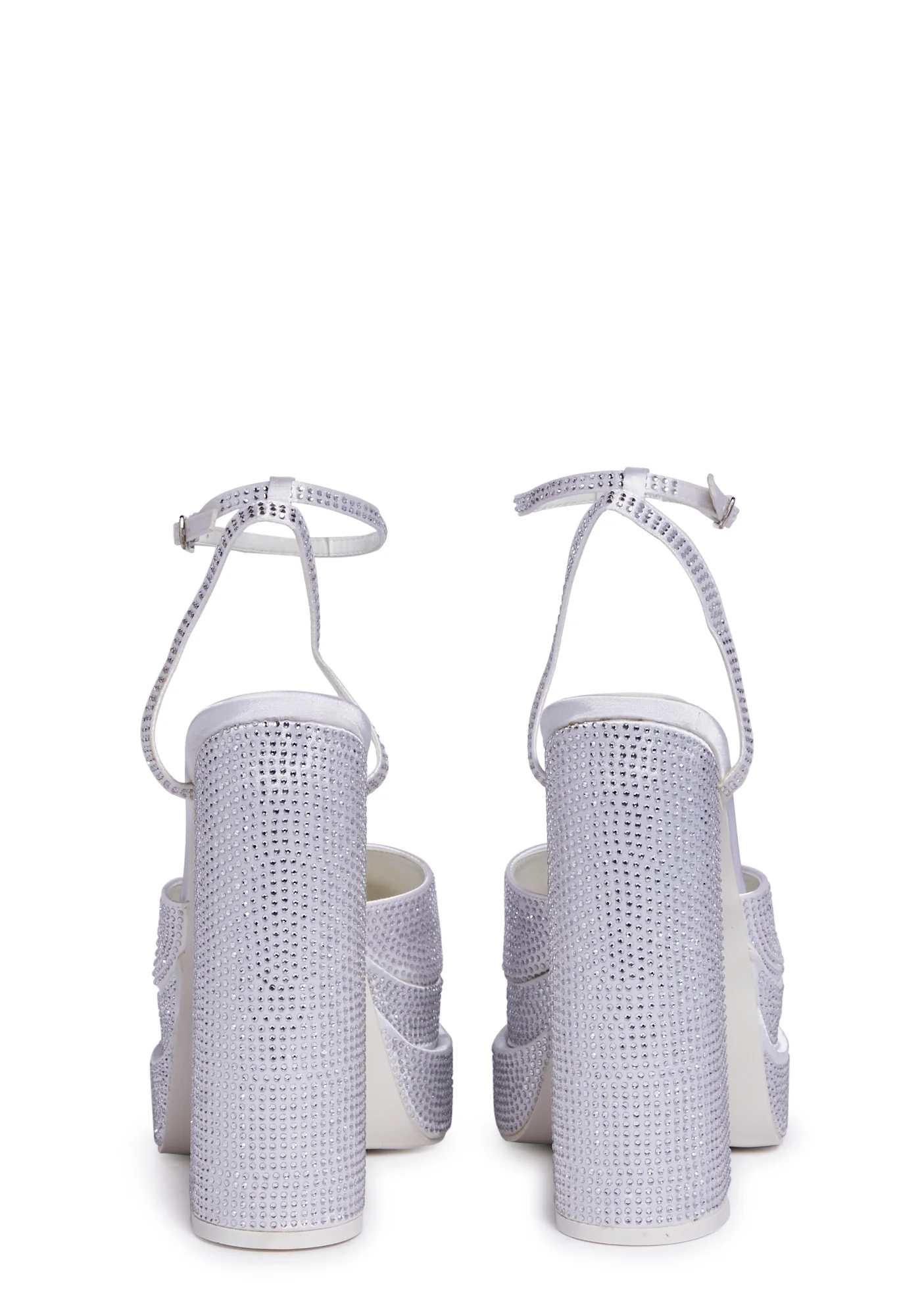 Moonchild Satin Platform Heels - White - Image 4