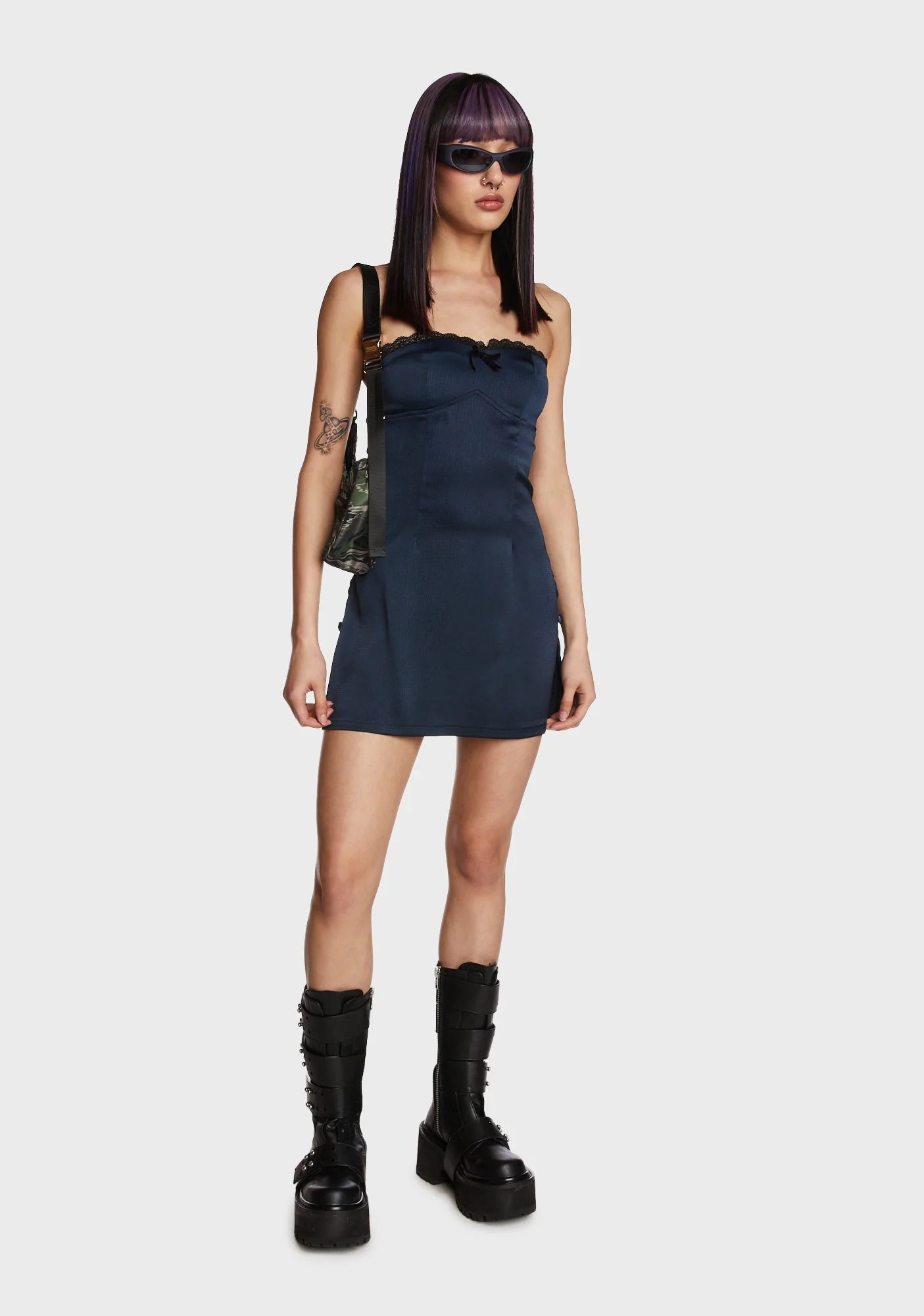 Moonlight Drive Mini Dress - Blue - Image 3