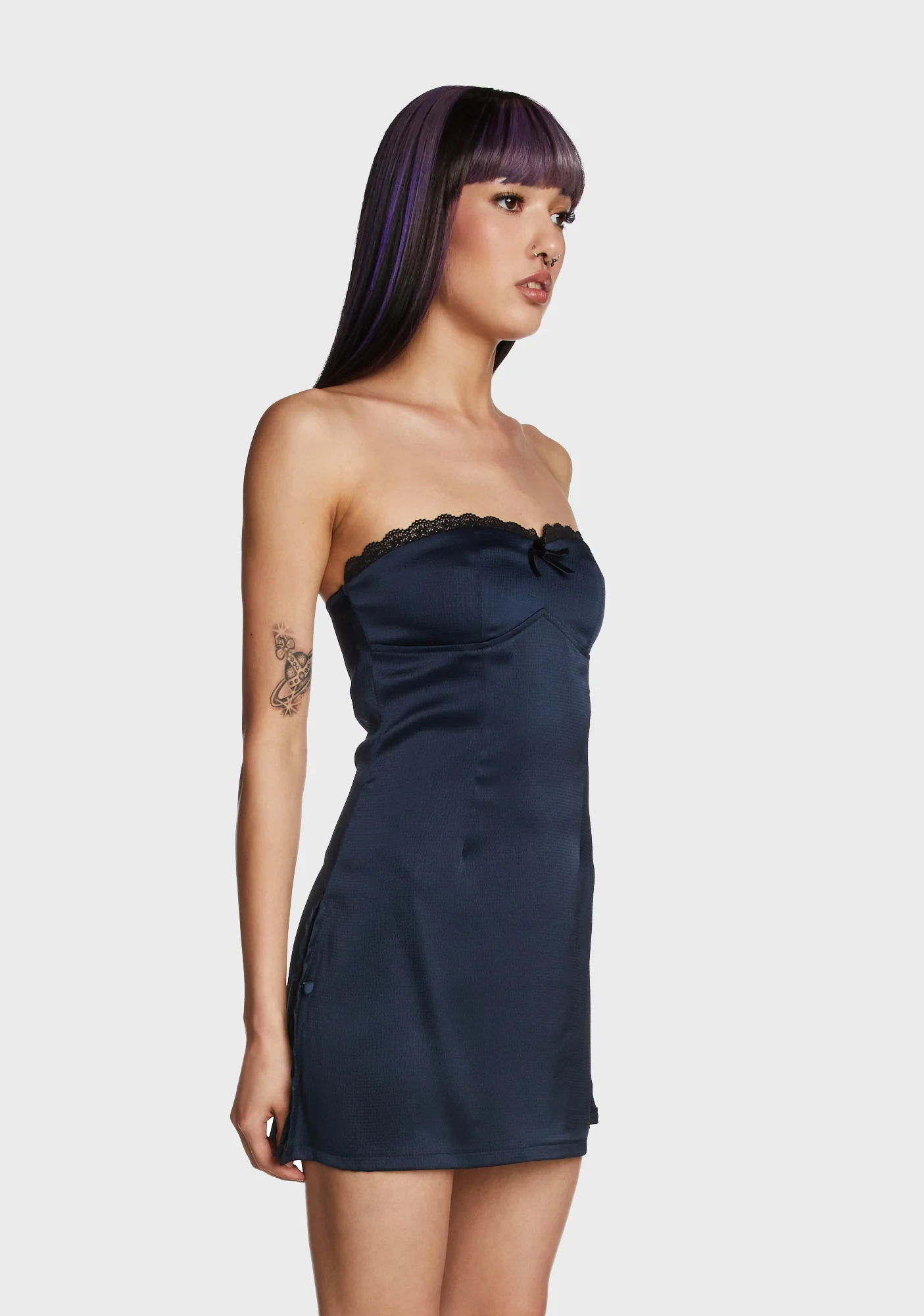 Moonlight Drive Mini Dress - Blue - Image 4