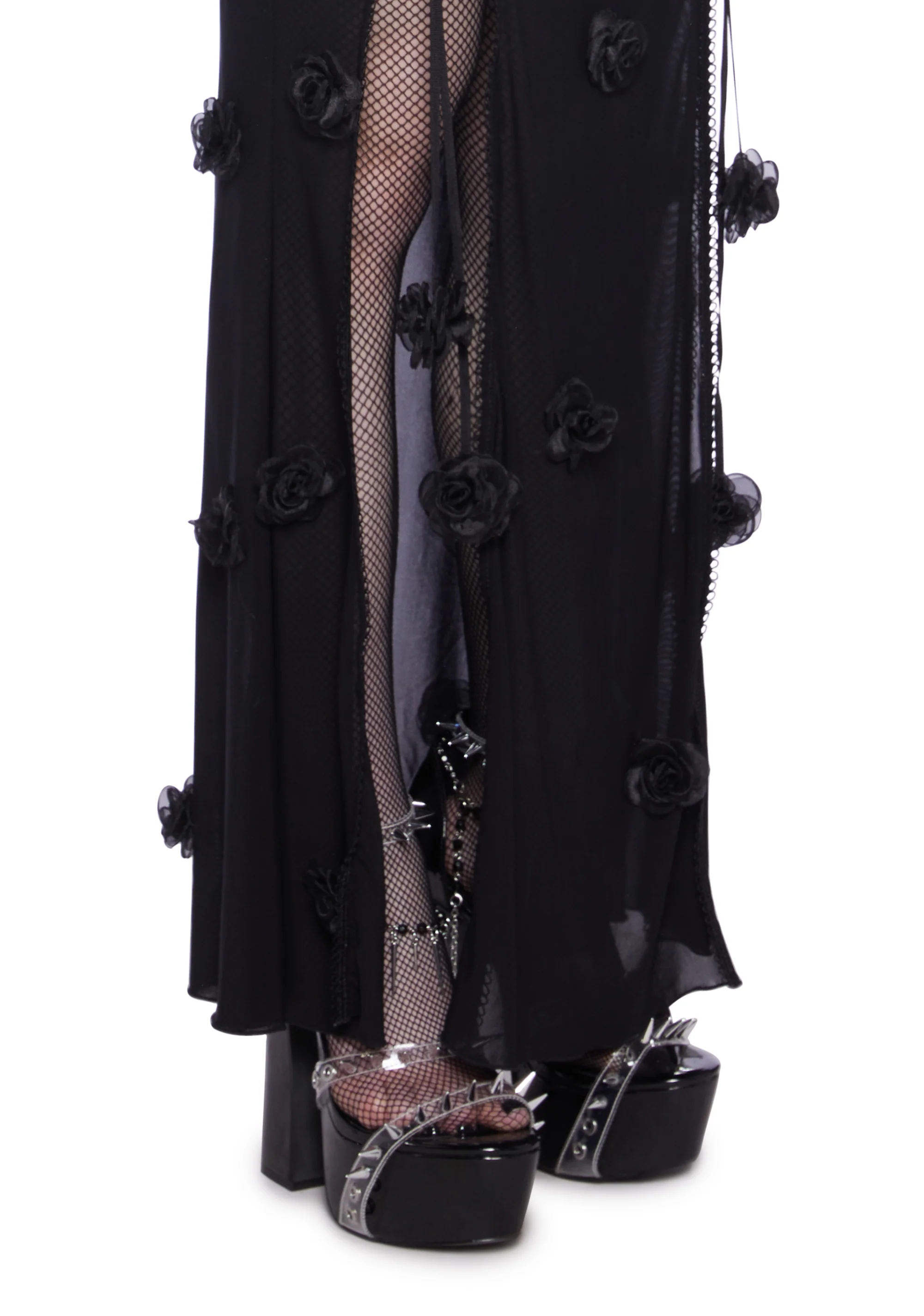 Moonlit Rose Mesh Maxi Skirt - Image 5