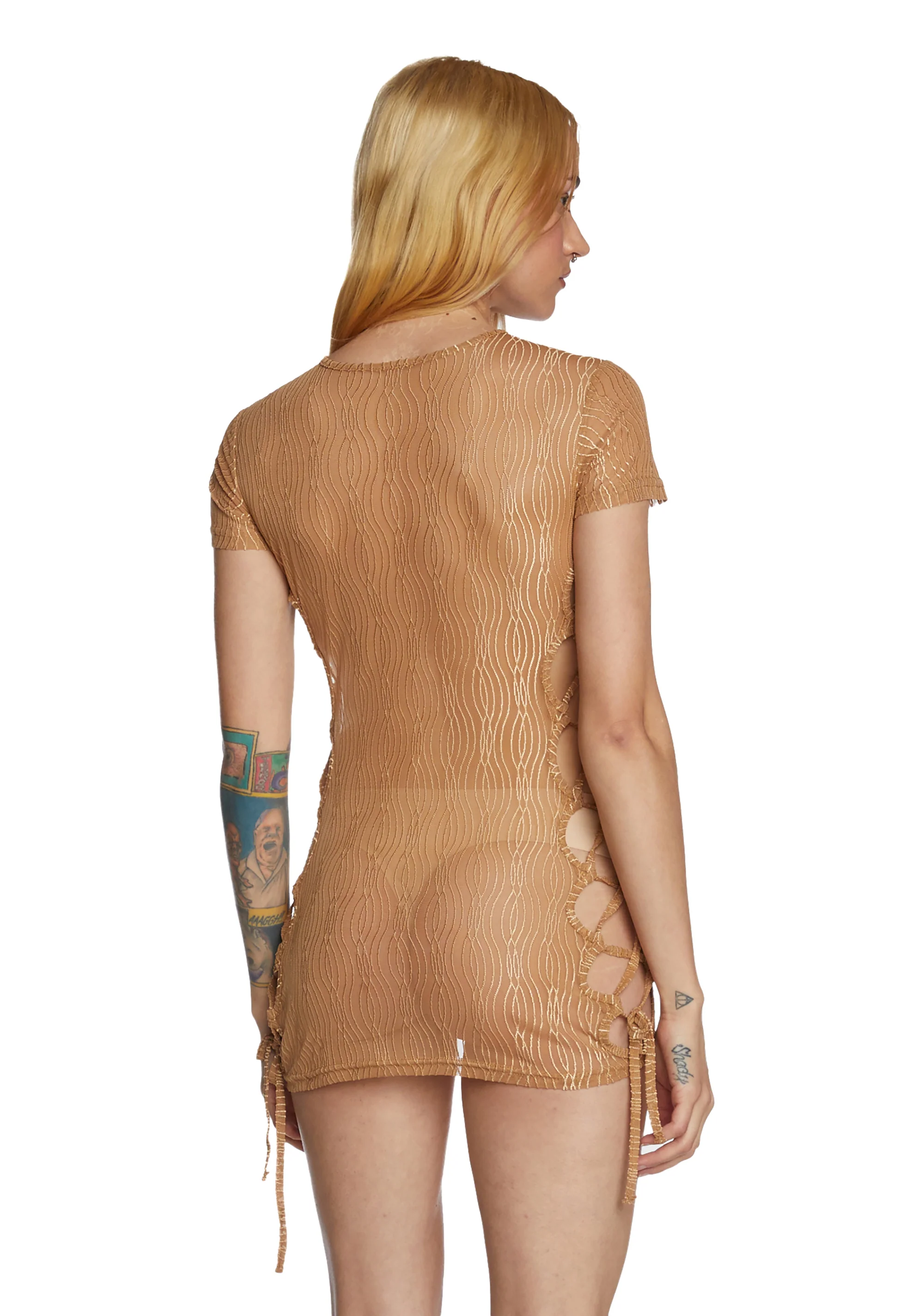 Eternal Appeal Mini Dress - Light Brown - Image 5