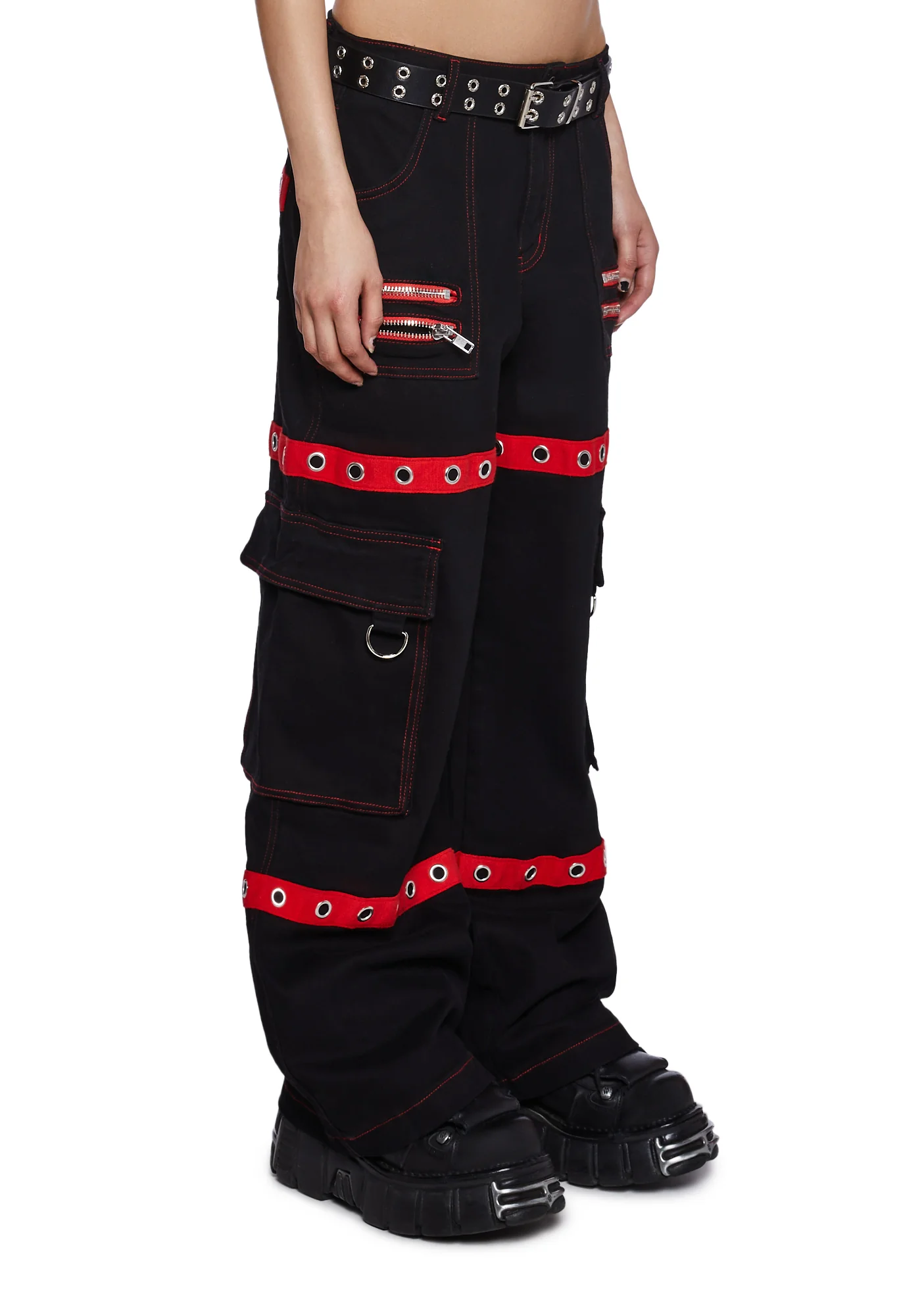 Mortal Solitude Cargo Pants - Red - Image 3