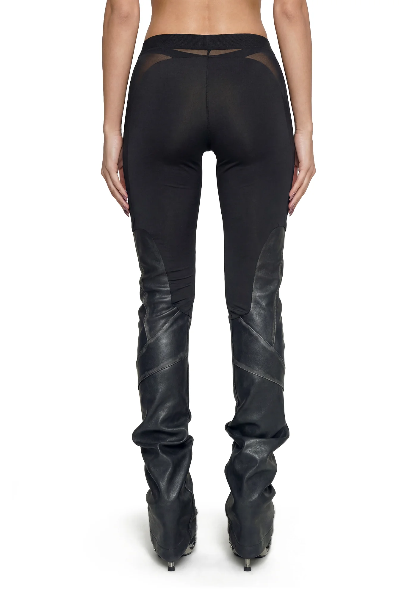 Moto Mesh Pants Washed - Black - Image 4