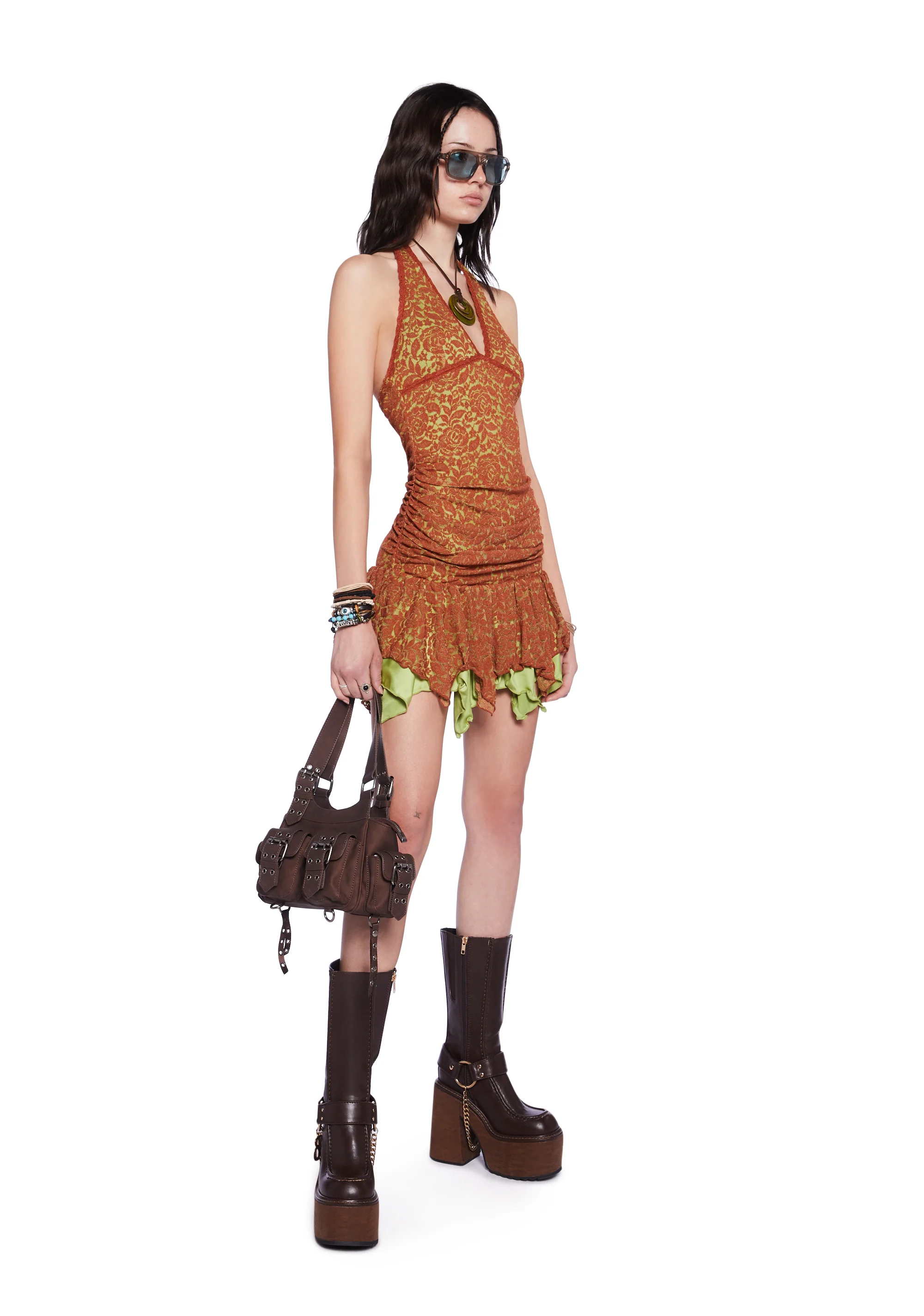 Moto Muse Buckle Handbag - Brown - Image 2