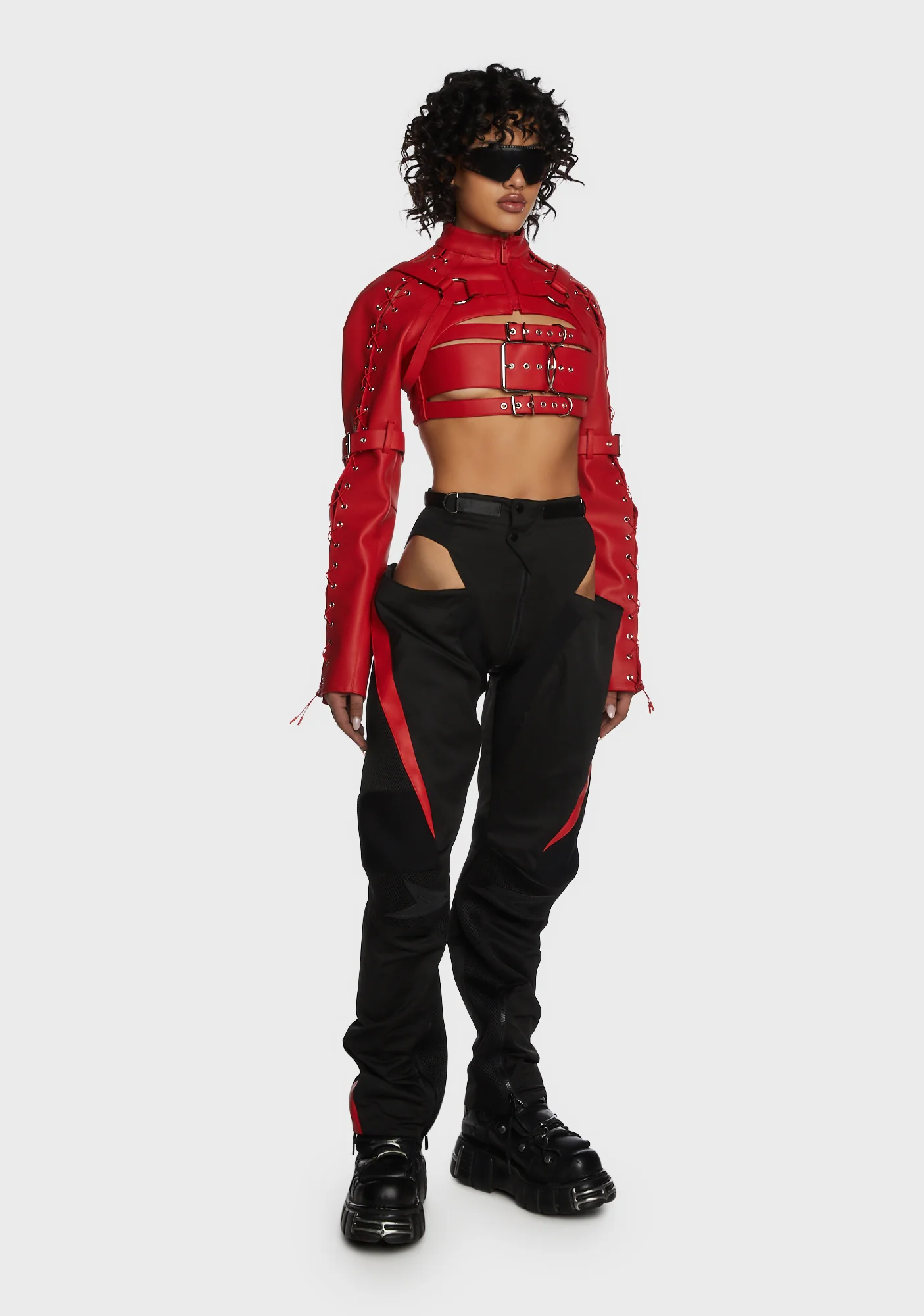 Motocross Panty Trousers - Black/Red - Image 2