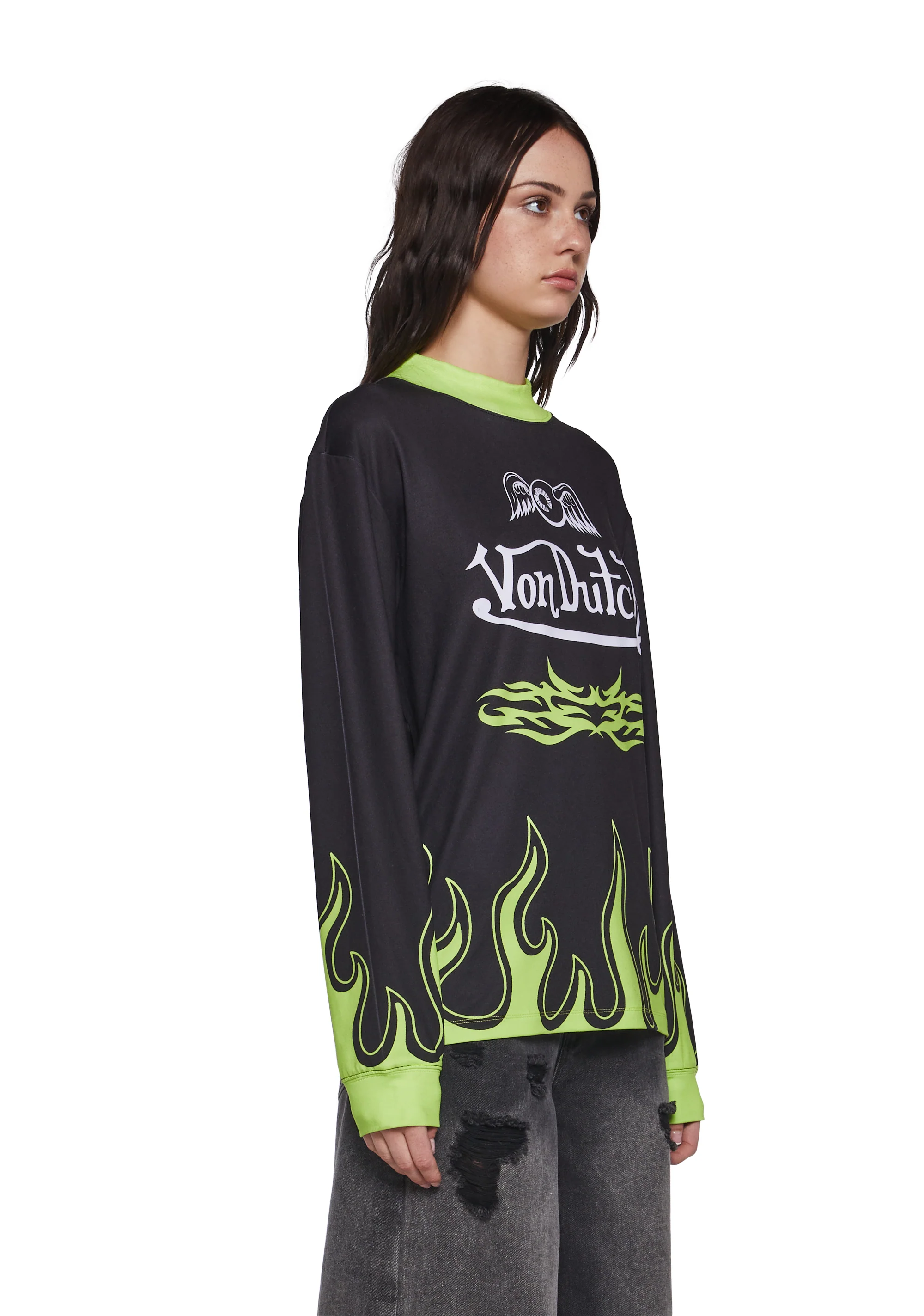 Motocross Long Sleeve Tee - Green - Image 3
