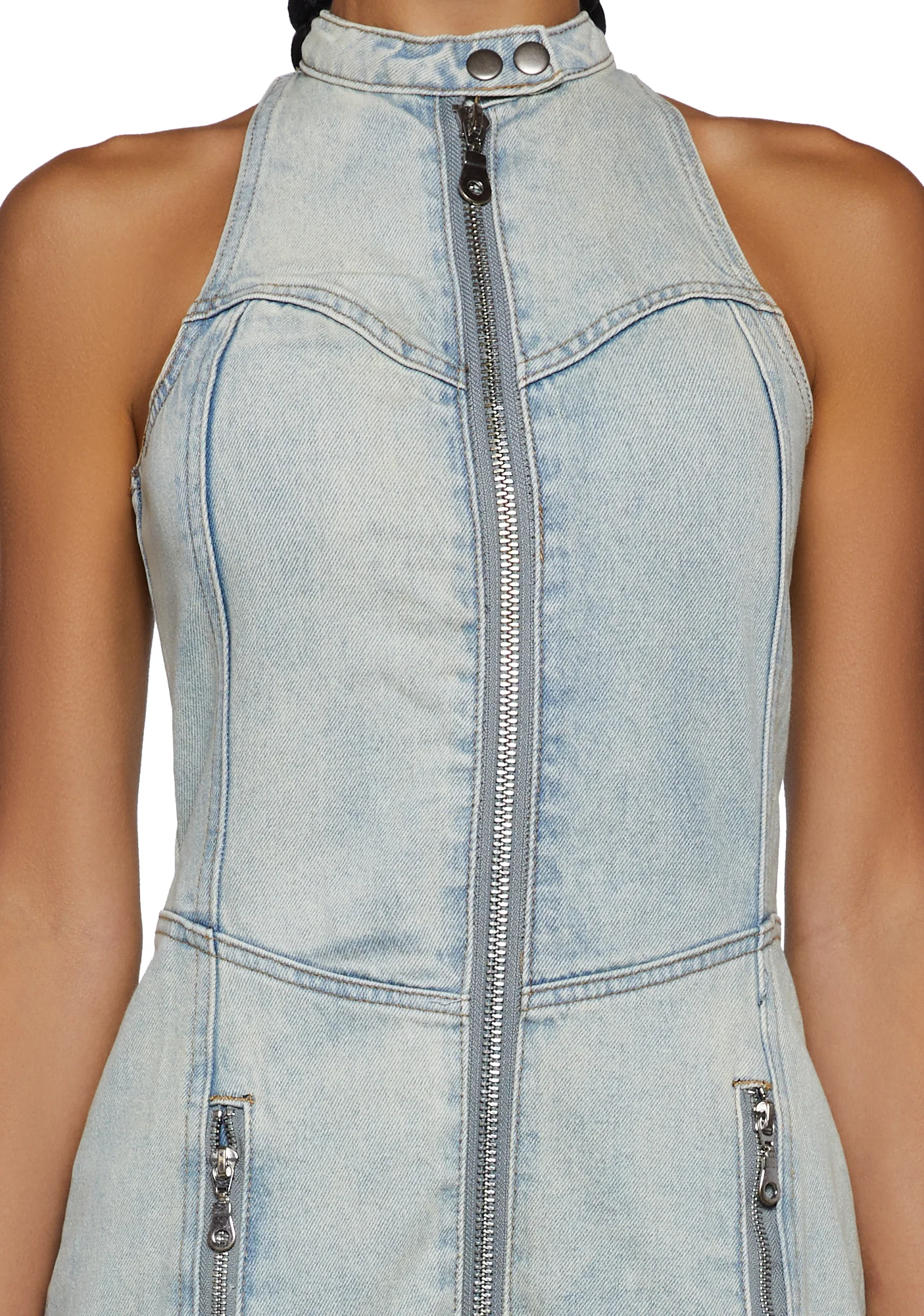 Motor Denim Maxi Dress - Image 2