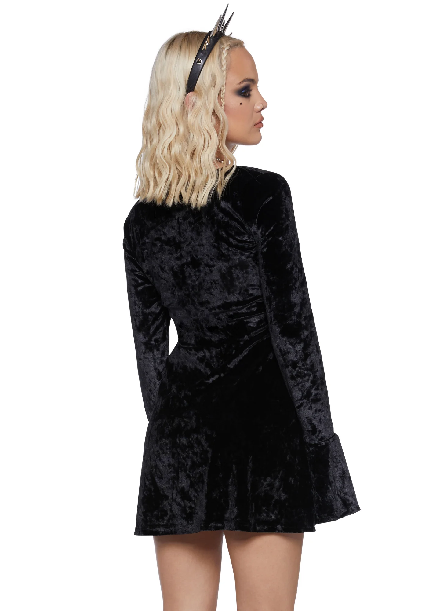 Mourning The Light Velvet Dress - White - Image 4