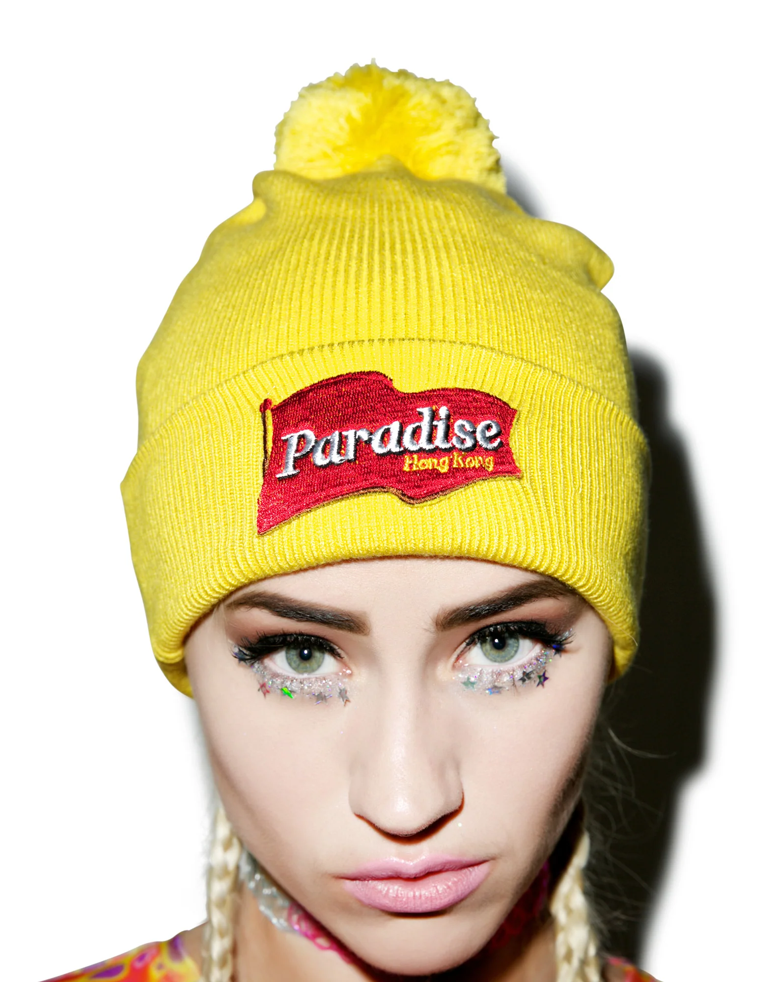 Mustard Pom Pom Beanie - Image 3
