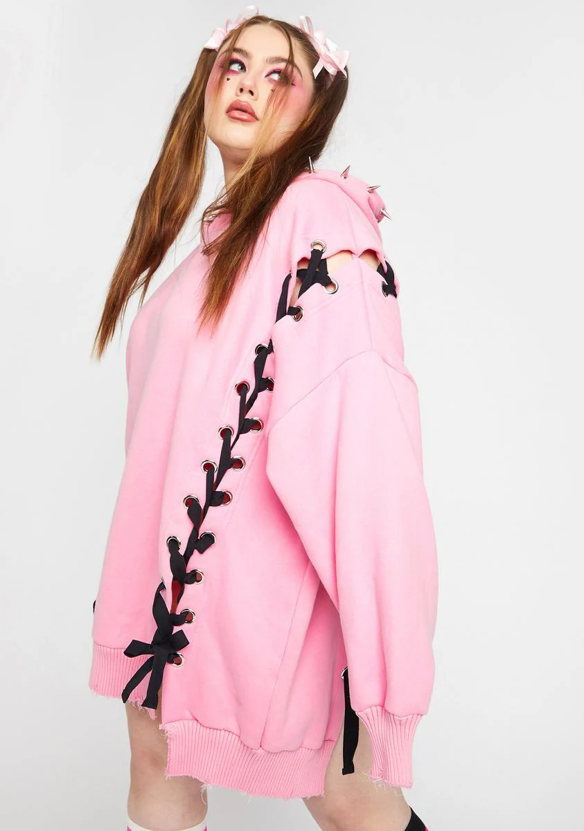 My Hearts N Hellions Lace Up Hoodie - Image 2