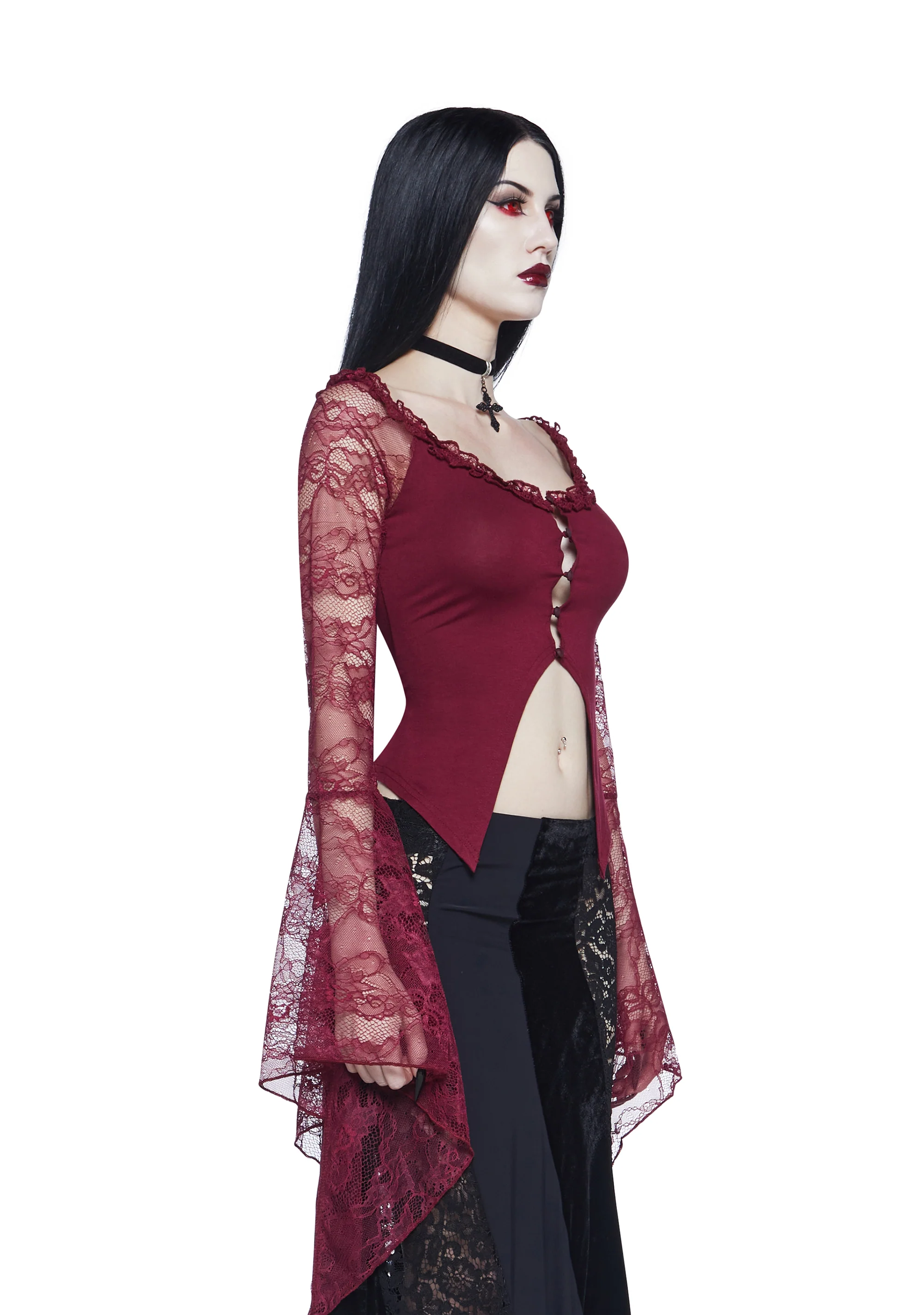 My Very Nature Long Sleeve Top - Dark Red - Image 3