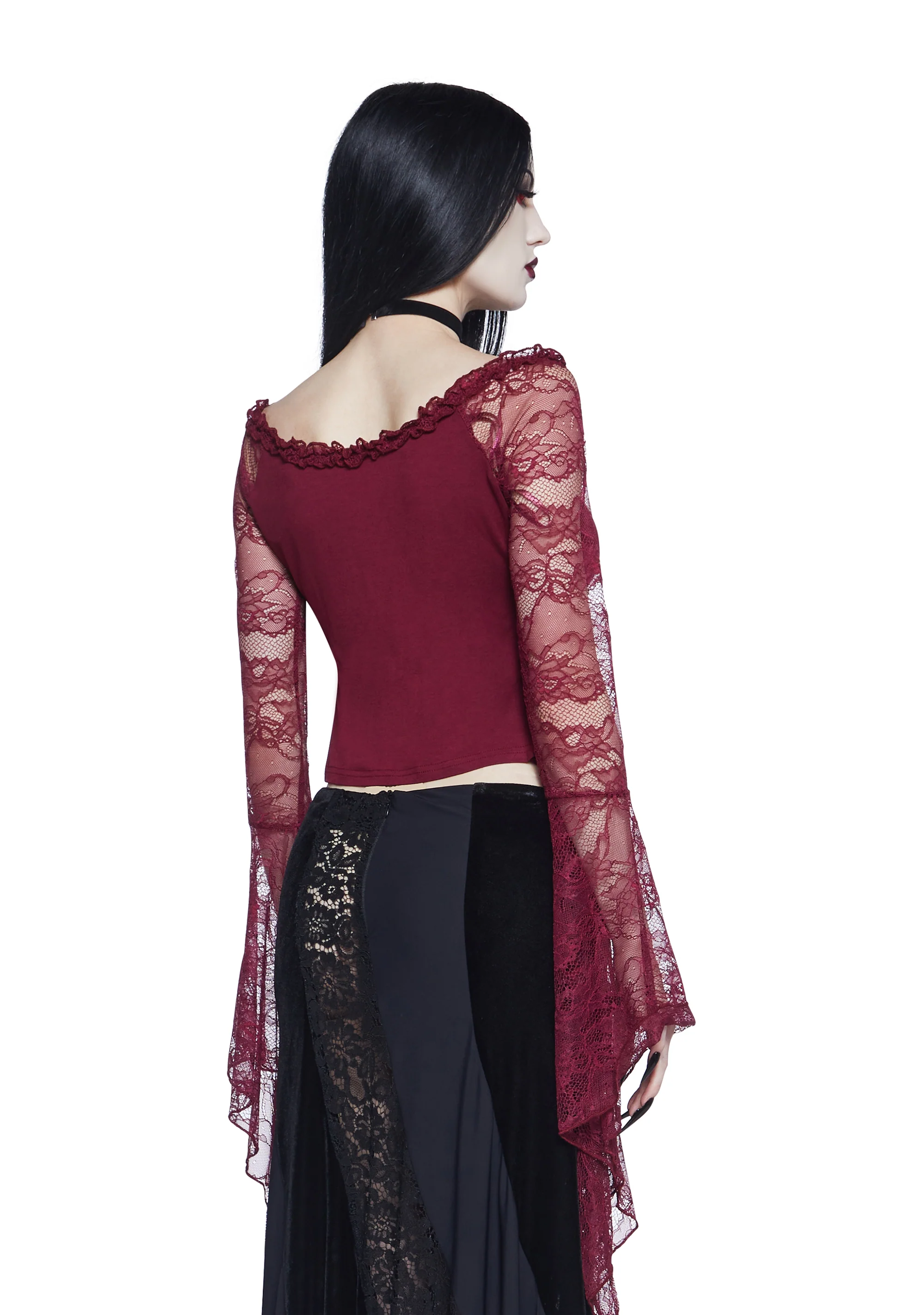 My Very Nature Long Sleeve Top - Dark Red - Image 4