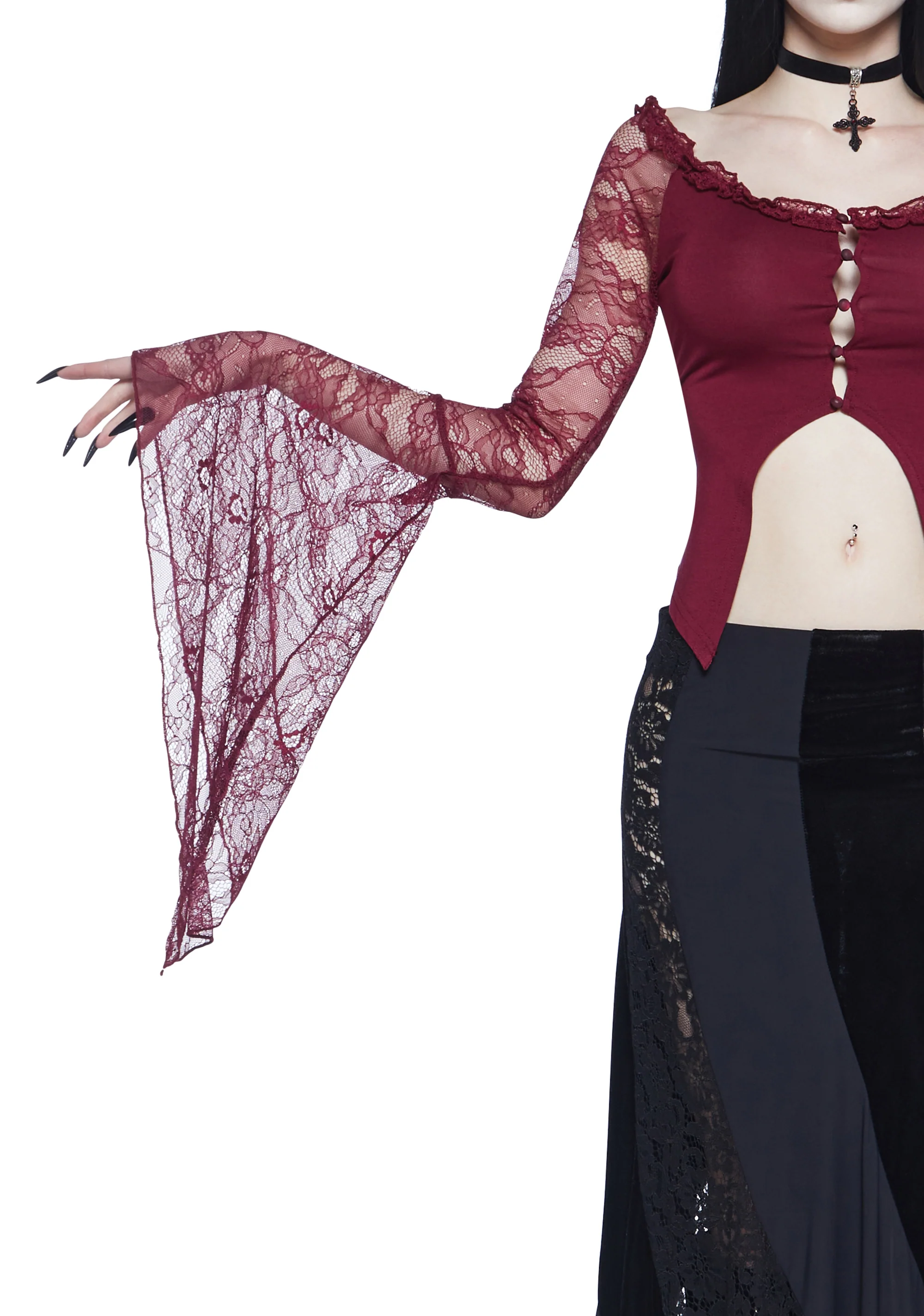 My Very Nature Long Sleeve Top - Dark Red - Image 5