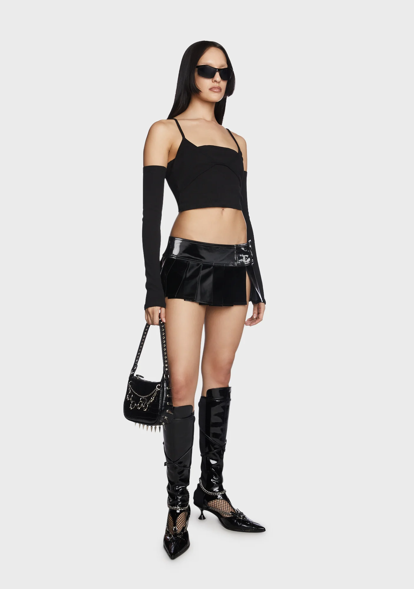 Mysterious Ways Crop Top - Black - Image 2