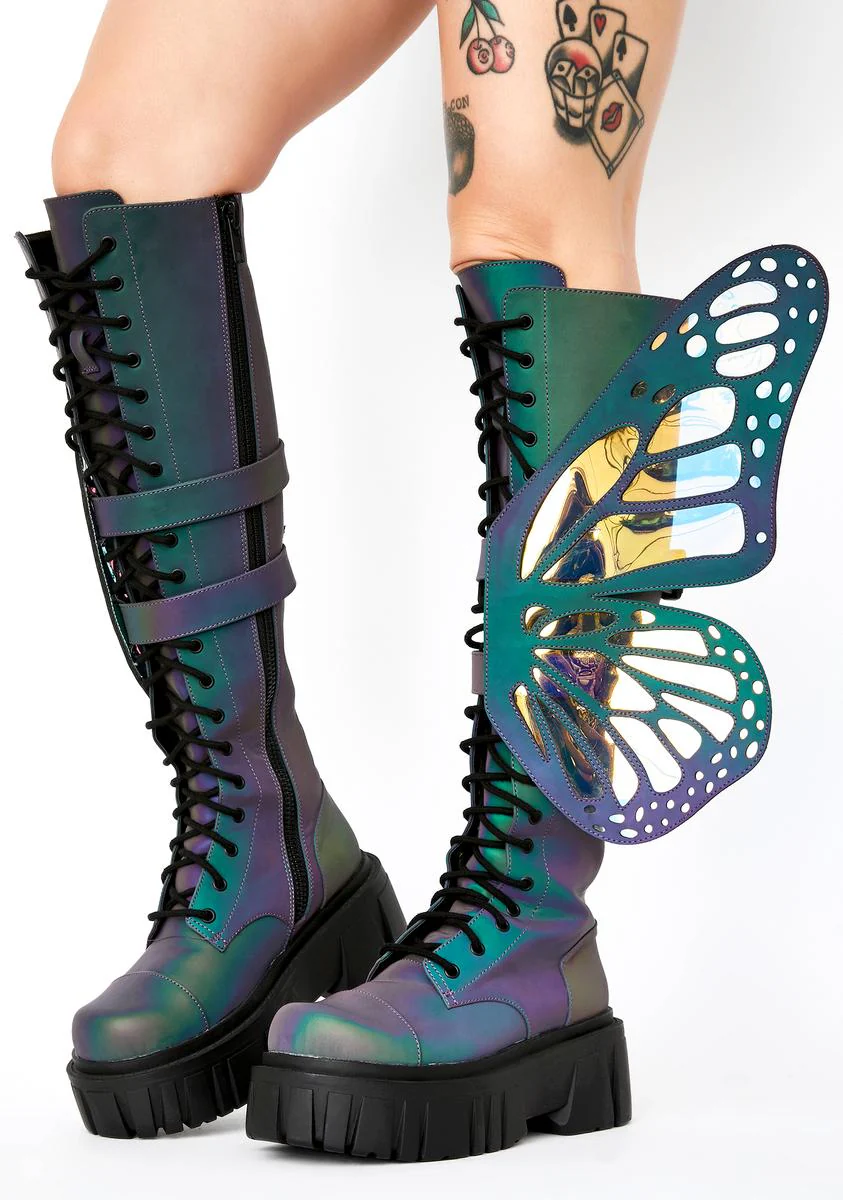 Mystic Garden Reflective Butterfly Boots - Image 3