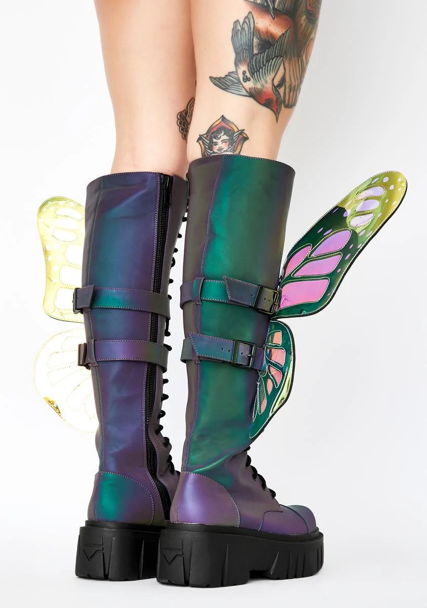 Mystic Garden Reflective Butterfly Boots - Image 4