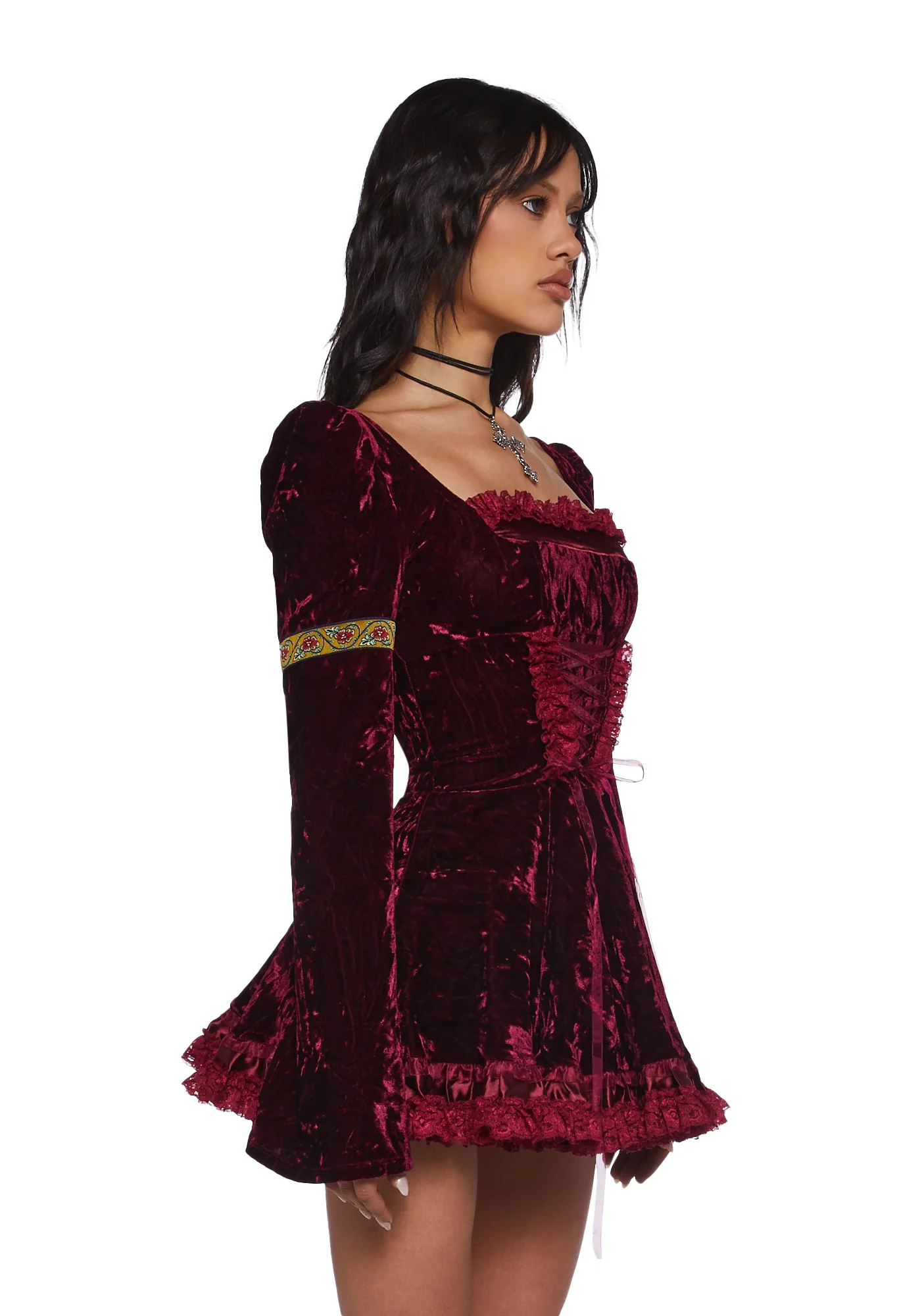 Myths N' Legends Mini Dress - Burgundy - Image 3