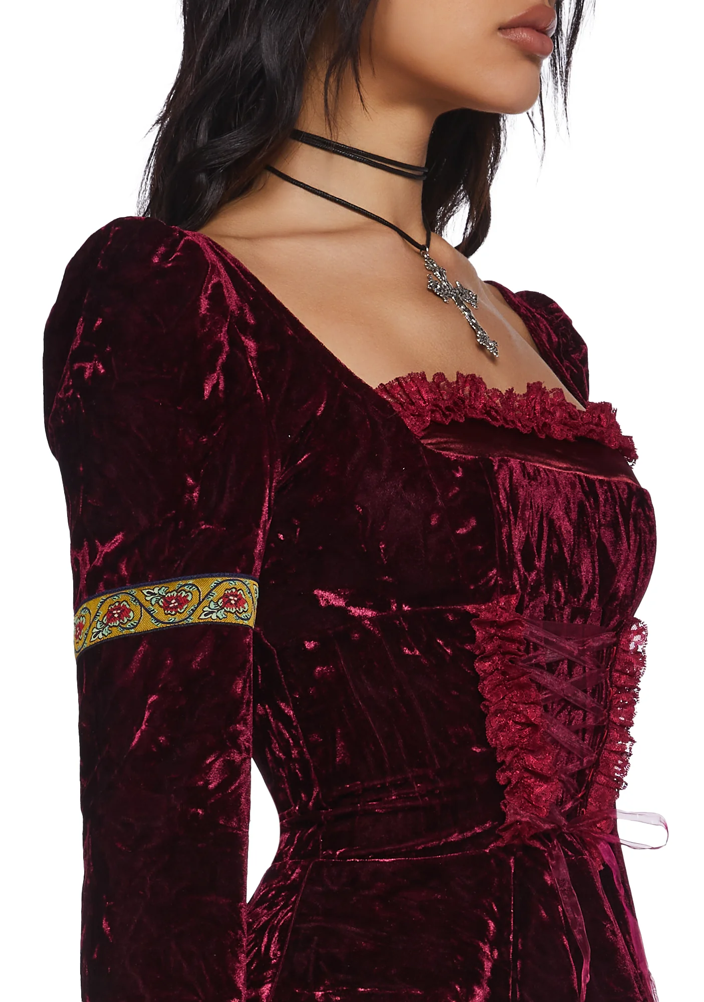 Myths N' Legends Mini Dress - Burgundy - Image 5