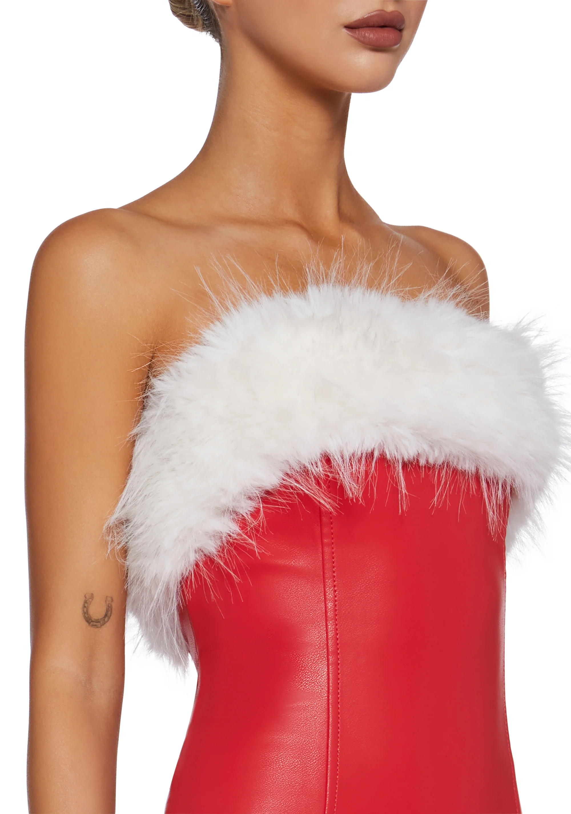 Nadine Strapless Mini Dress - Red - Image 5