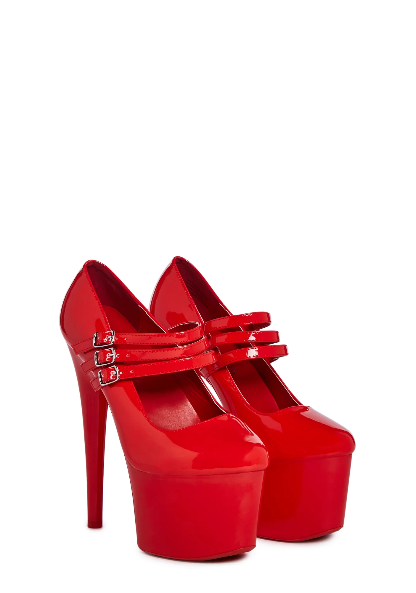 Natasha Platform Stiletto Heels - Red - Image 3