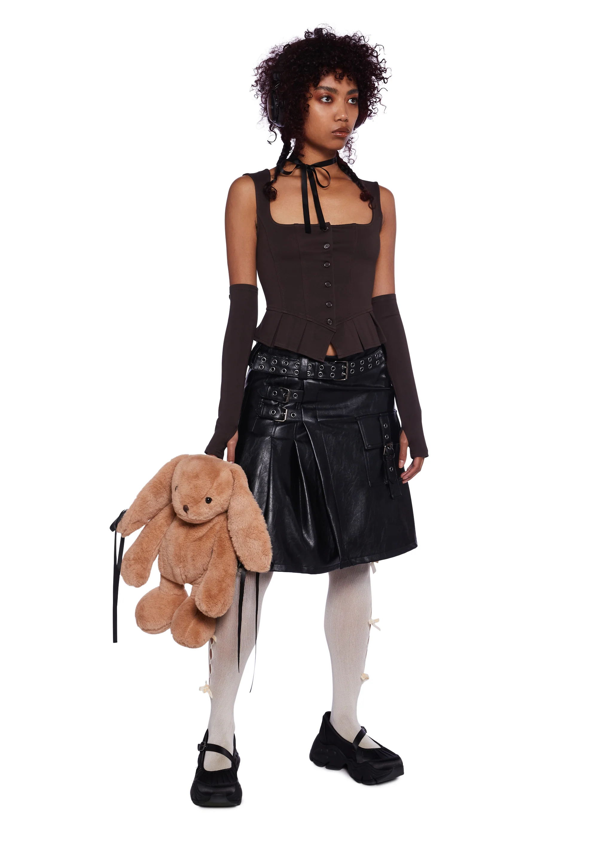 Nature Retreat Vest Top & Gloves Set - Brown - Image 2