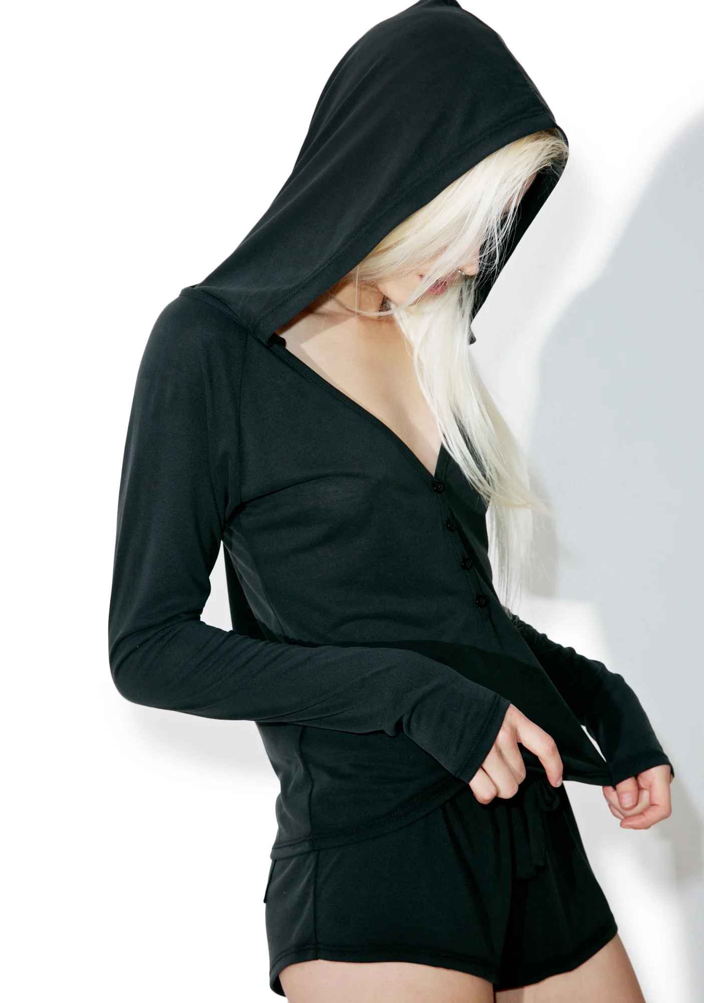 Naughty Hooded Henley Short Set - Image 2