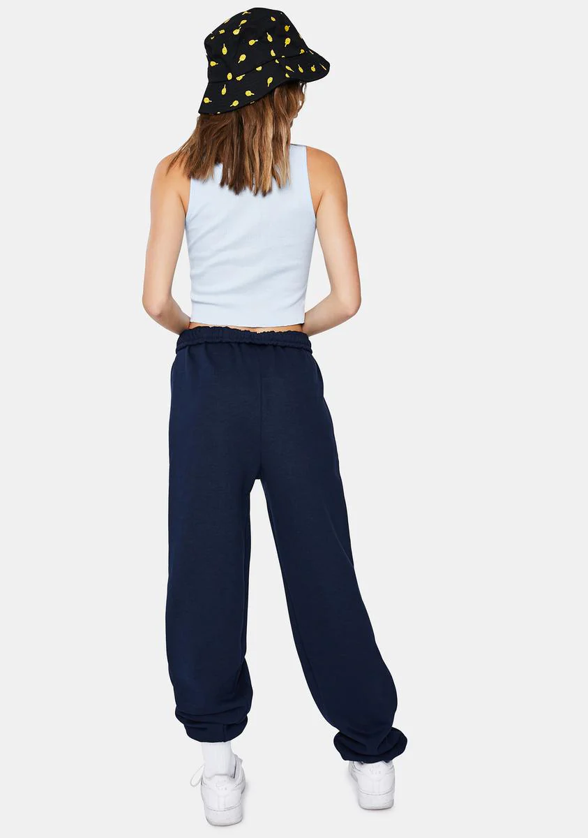 Navy Sensitive Graphic Sweatpants - Image 4