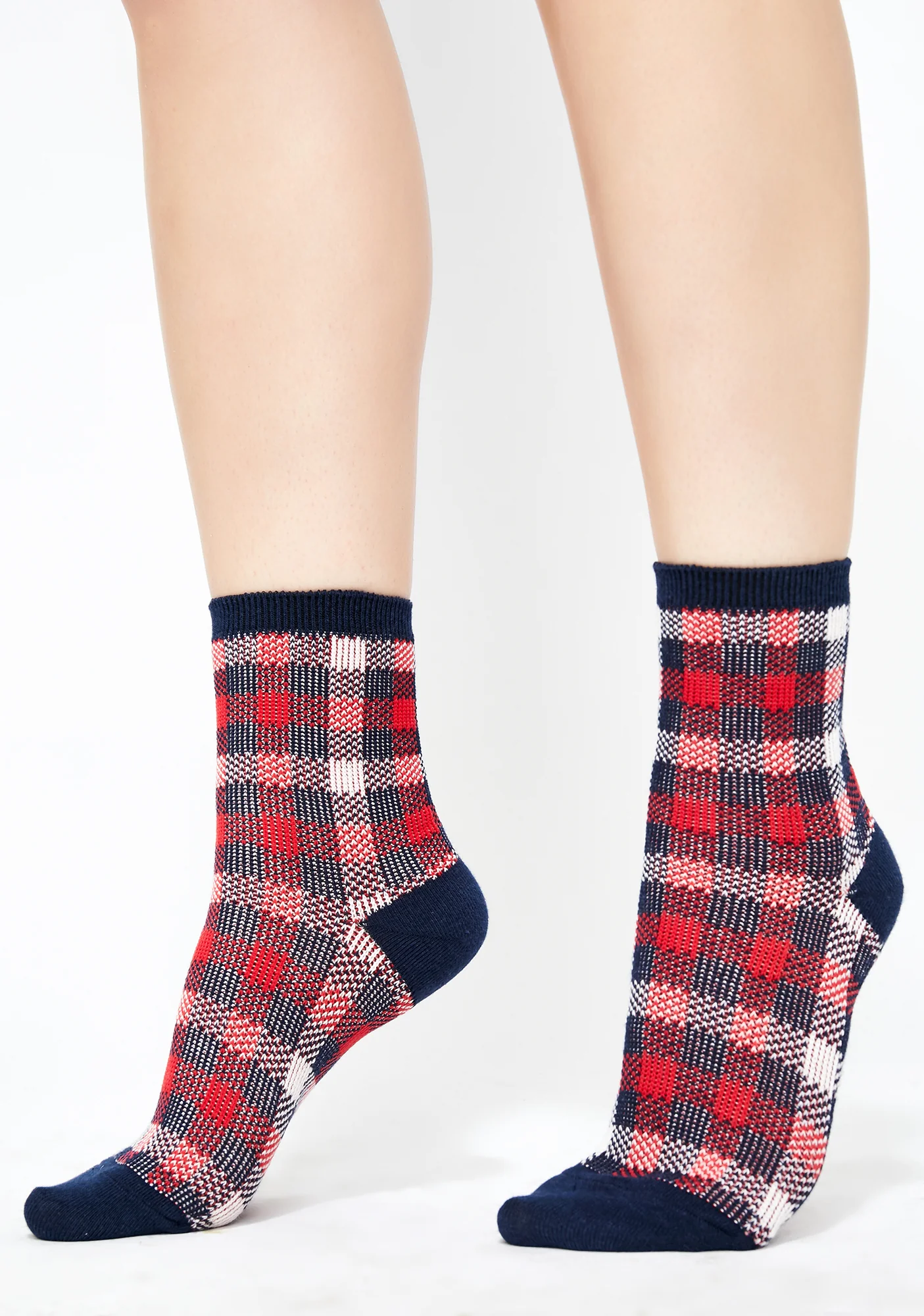 Navy Teenage Tycoon Plaid Socks - Image 2