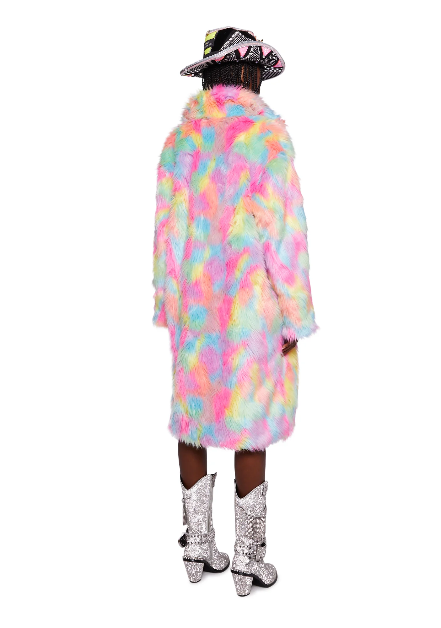 Neon Dreams Faux Fur Coat - Image 4