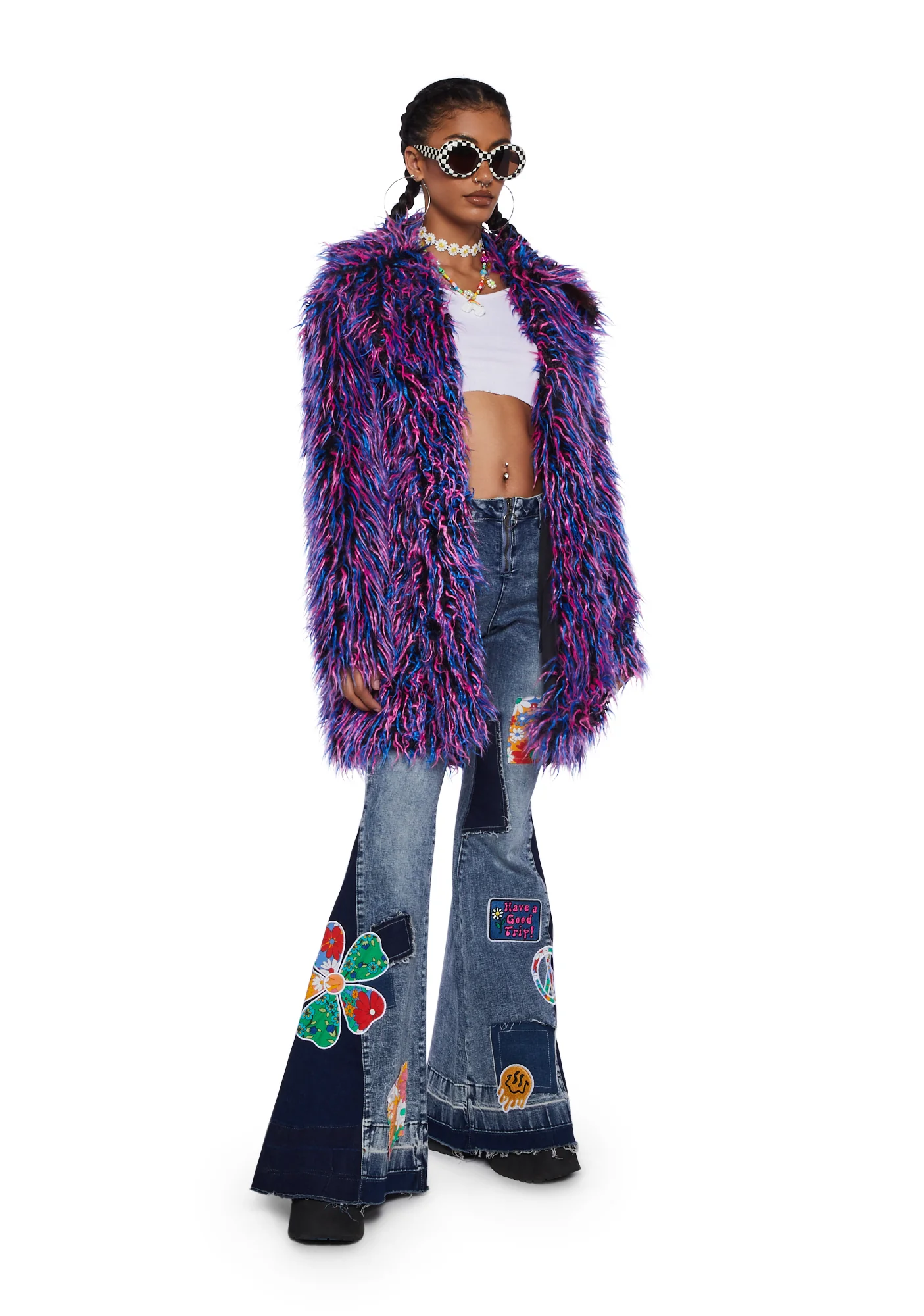 Neon Vibes Faux Fur Coat - Image 2