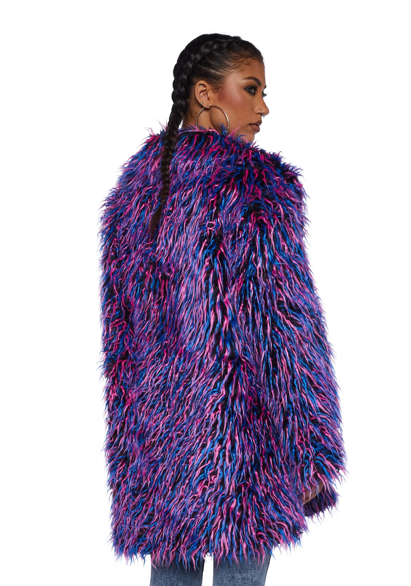 Neon Vibes Faux Fur Coat - Image 4