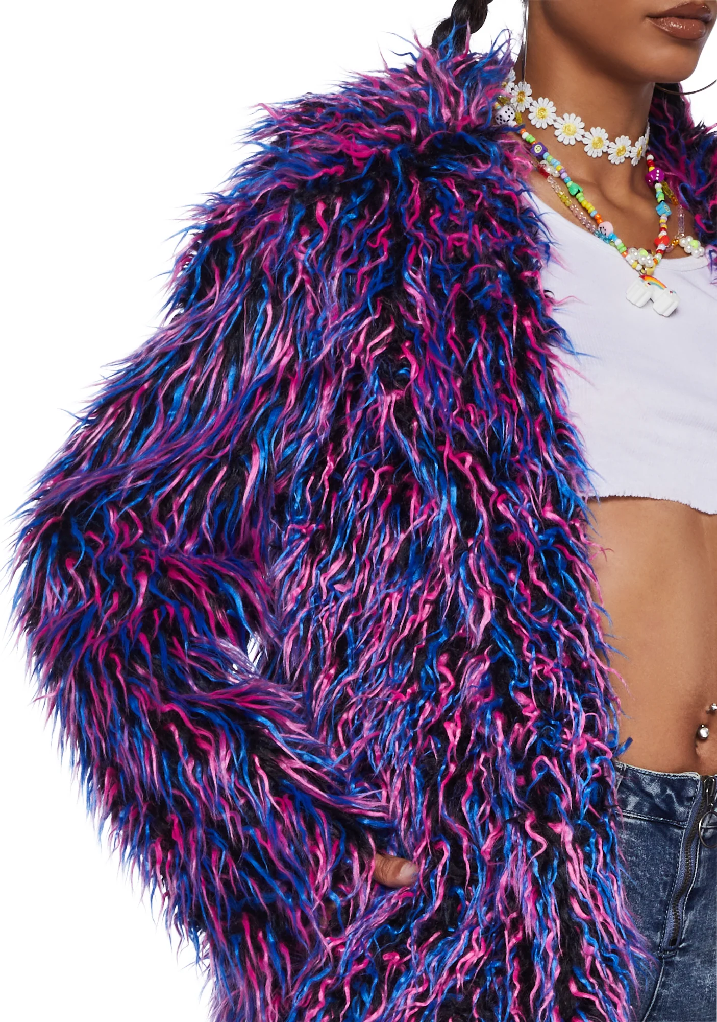 Neon Vibes Faux Fur Coat - Image 5