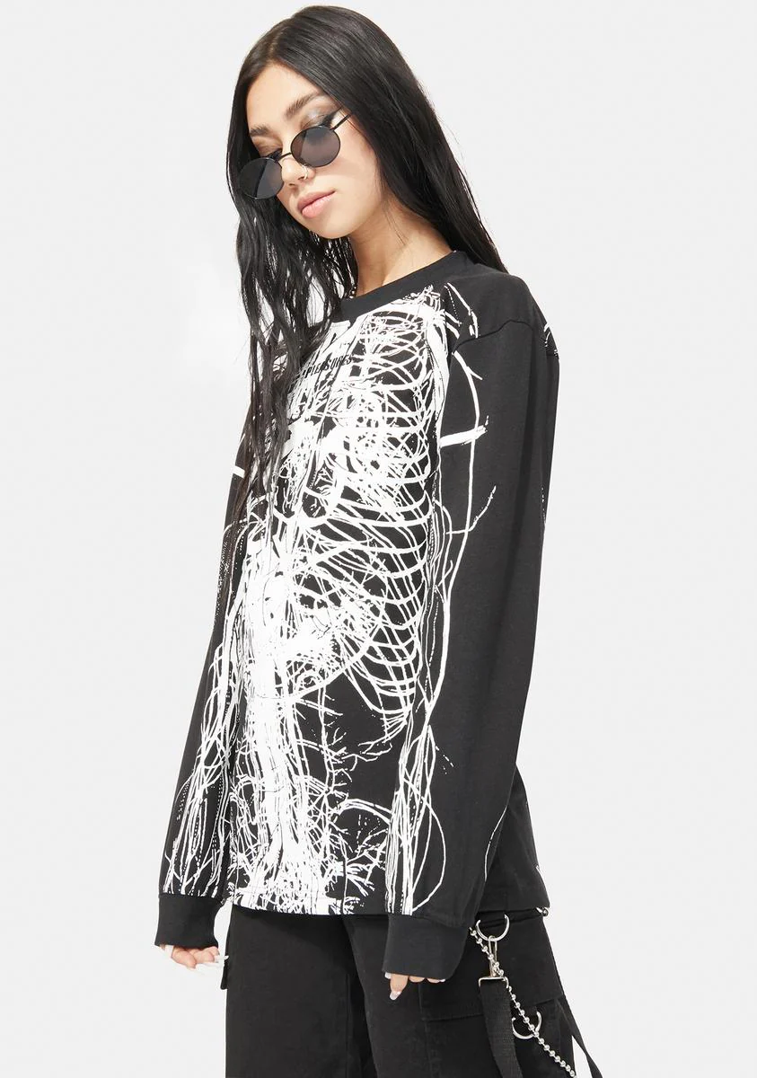 Nervous Long Sleeve Graphic Tee - Image 2