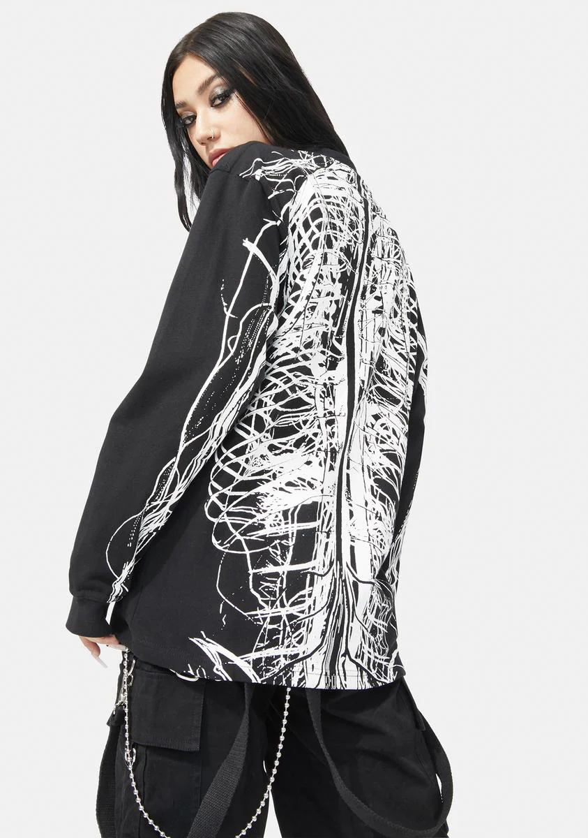 Nervous Long Sleeve Graphic Tee - Image 4