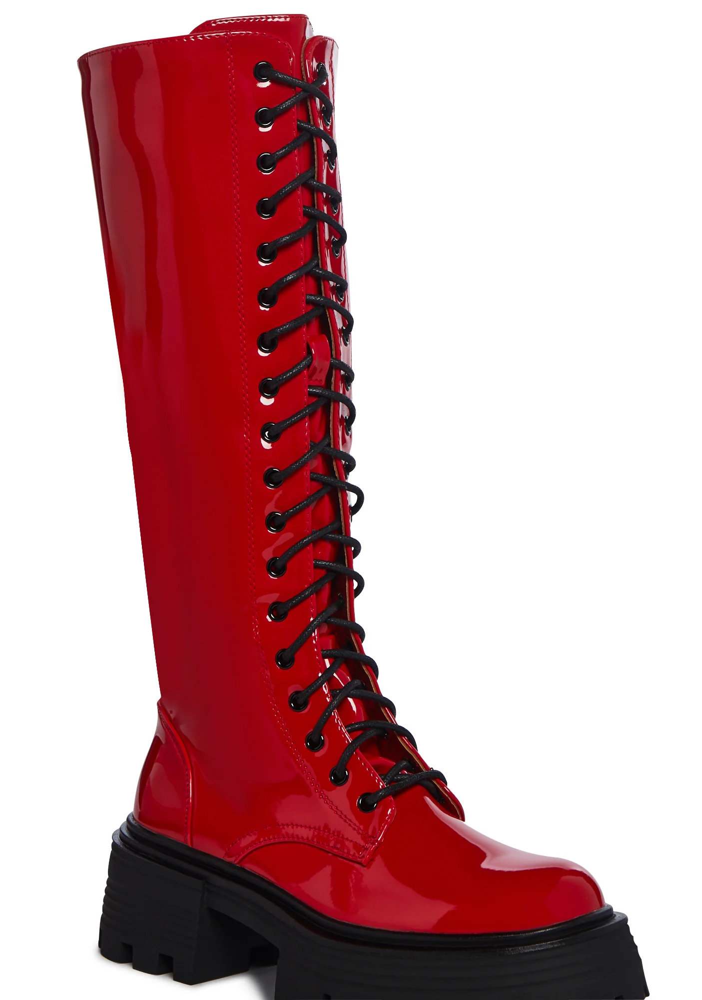 Never Better Combat Boots - Red - Image 2