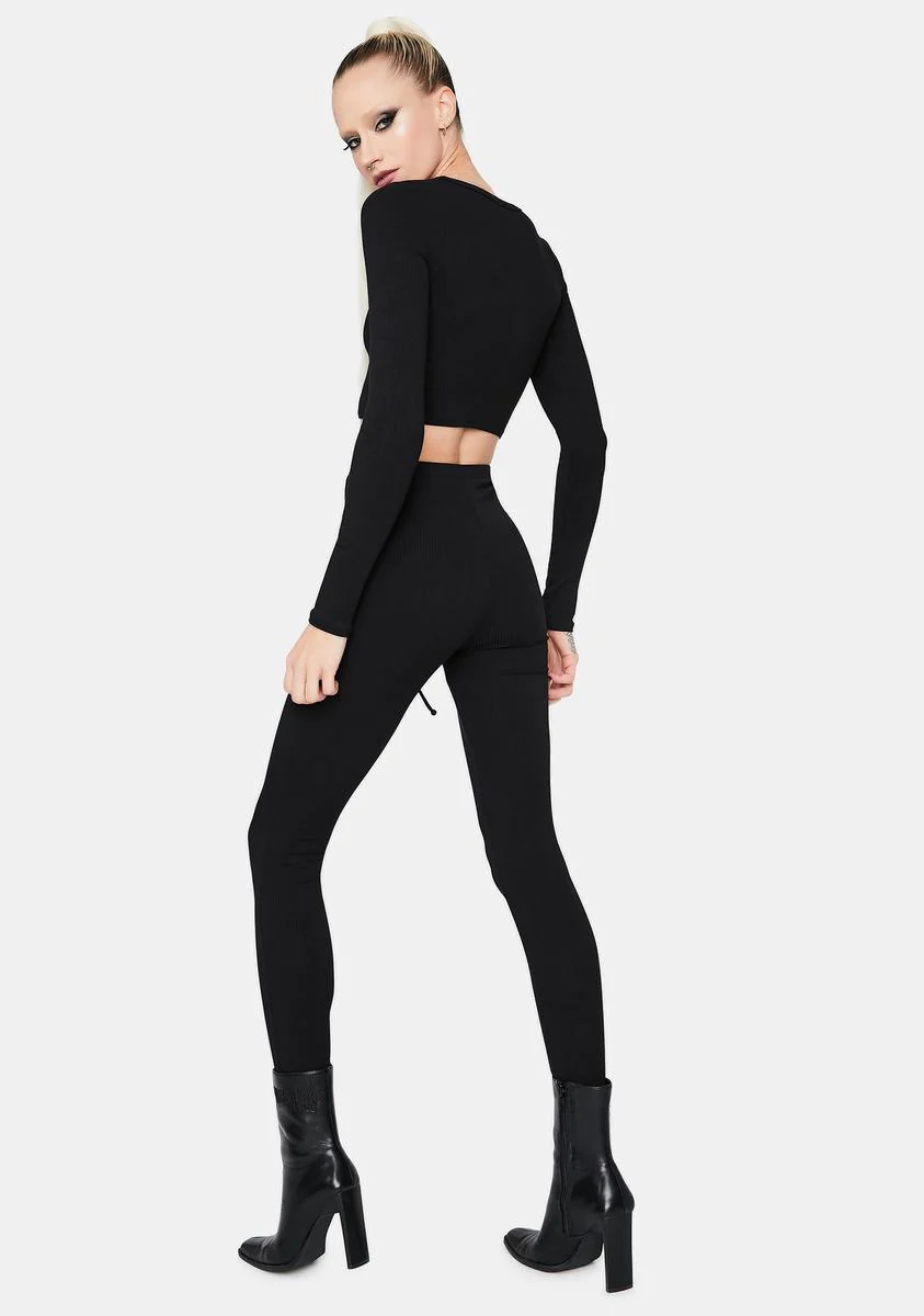 Never Better Lace Up Crop Top Set - Image 4